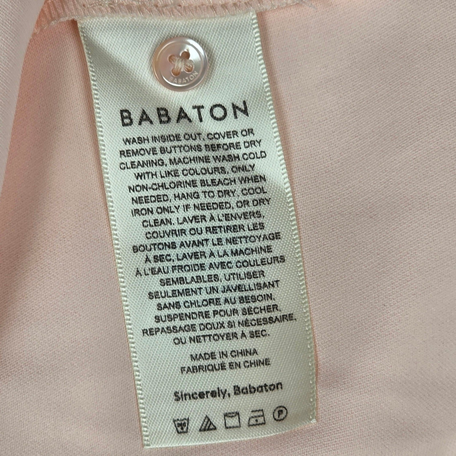 Aritzia Babaton Power Blouse Sleeveless Top Women Large Blush Pink V-Neck