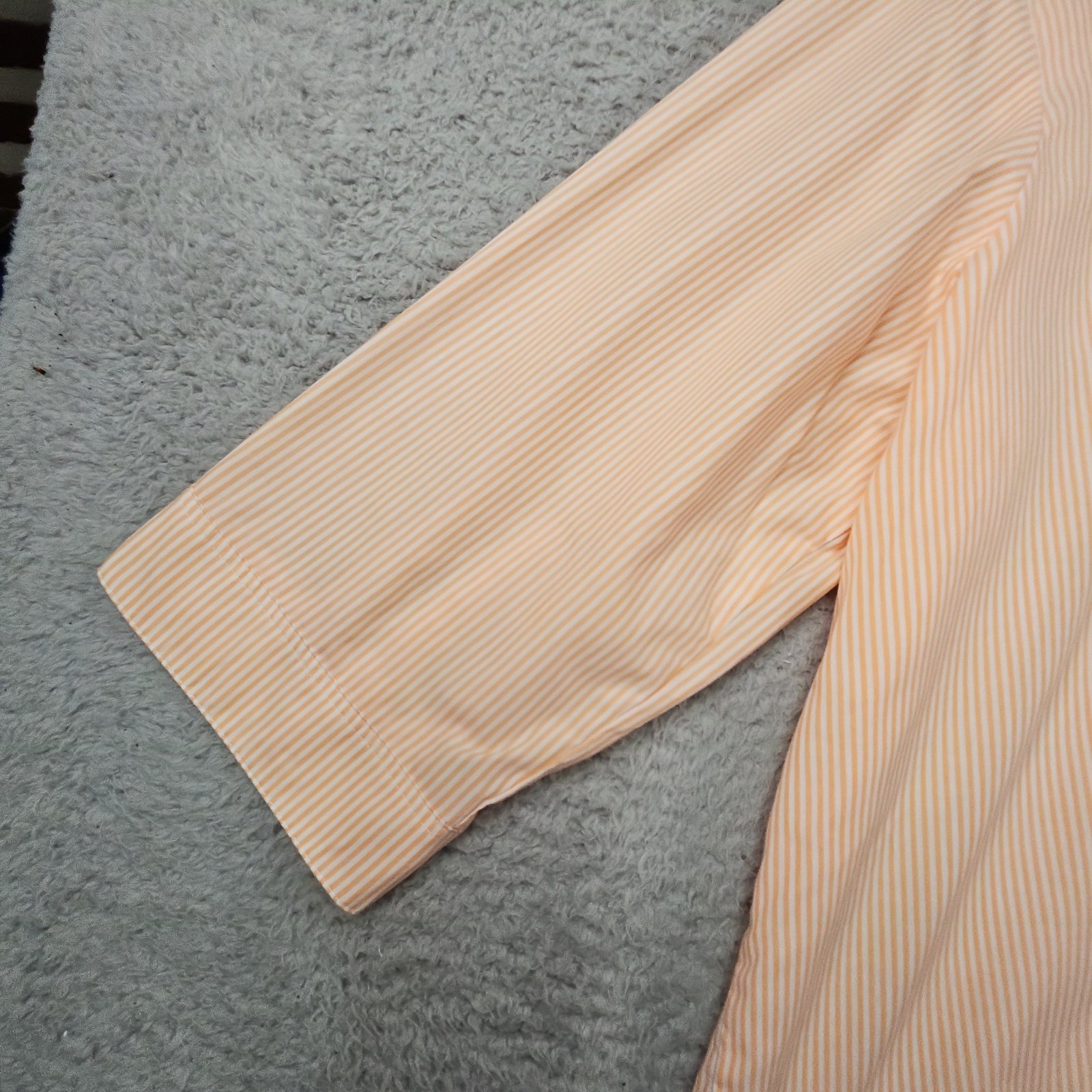Breckenridge Blouse Womens 2X Orange Striped Embroidered 3/4 Sleeve Beach Boho