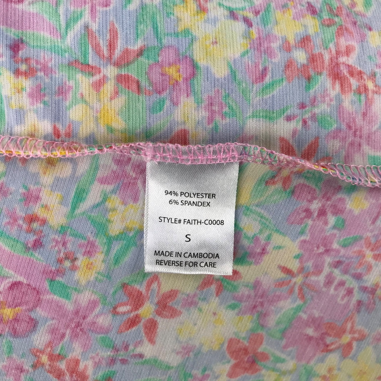 Dear Scarlett Boho Tunic Top Blouse Size S Pink Floral Bloomcore Ruffle Sleeves