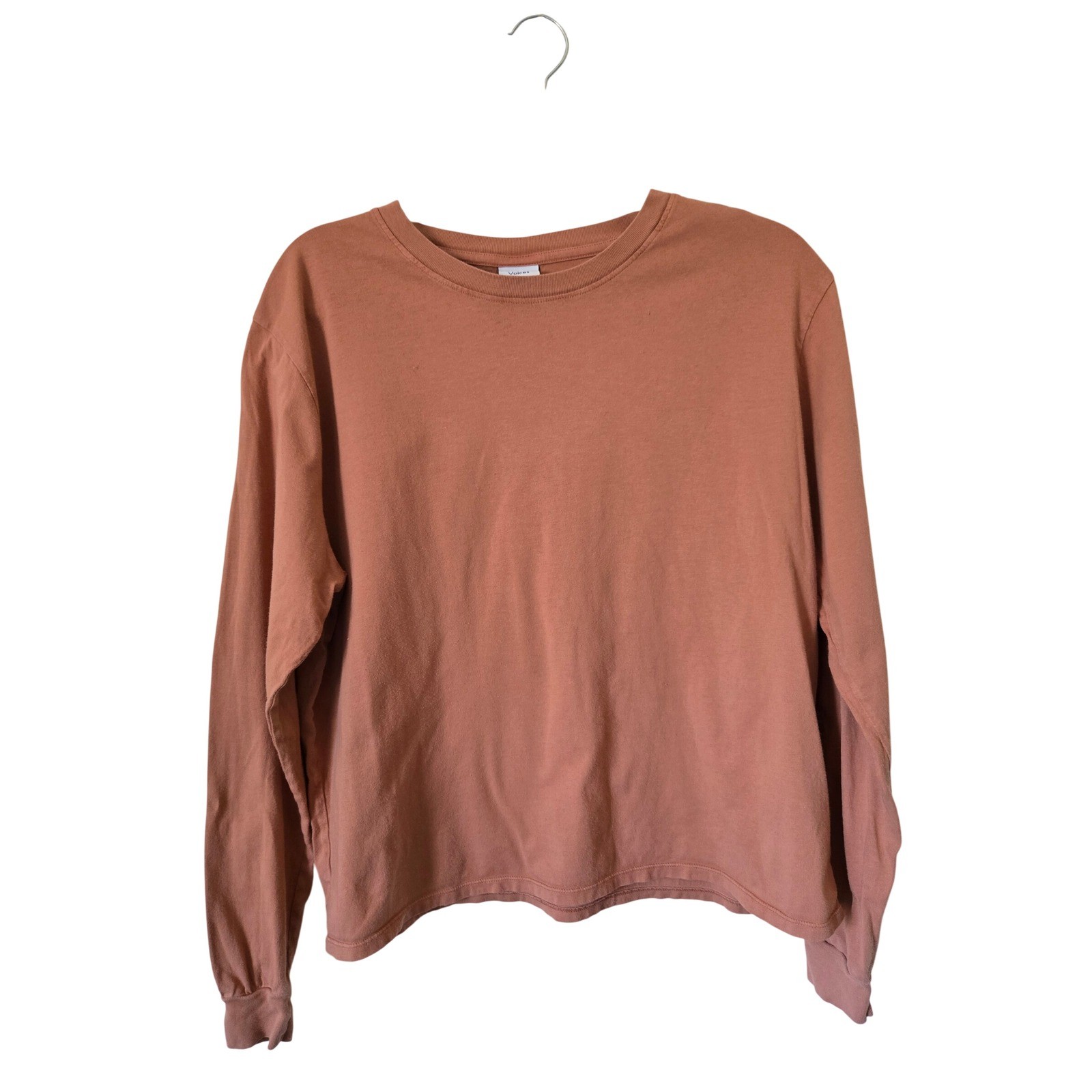 Outdoor Voices Womens M Terracotta Long Sleeve 100% Cotton T-Shirt Top