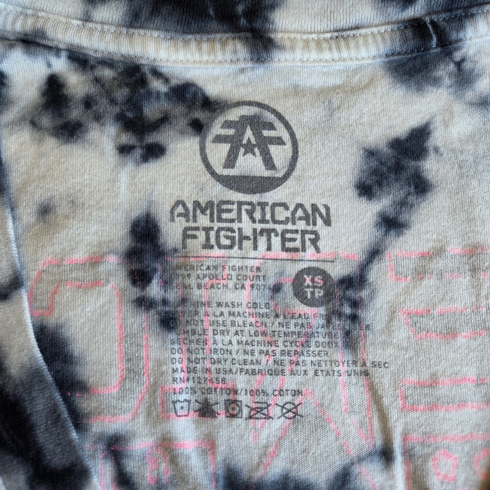 American Fighter Affliction Alaska Artisan XS S L XL Black Dyed Graphic T-Shirt