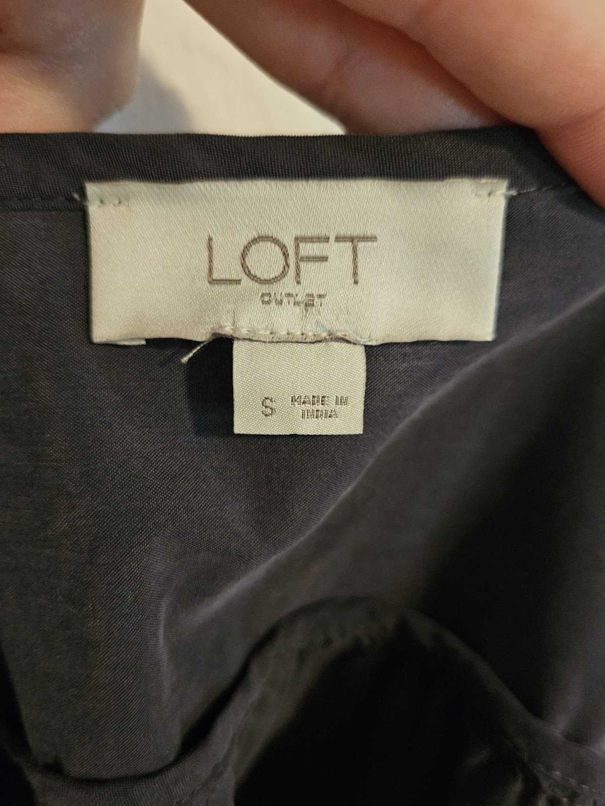 Loft Charcoal Grey Long Sleeve Modal Blend Peasant Blouse Size Small