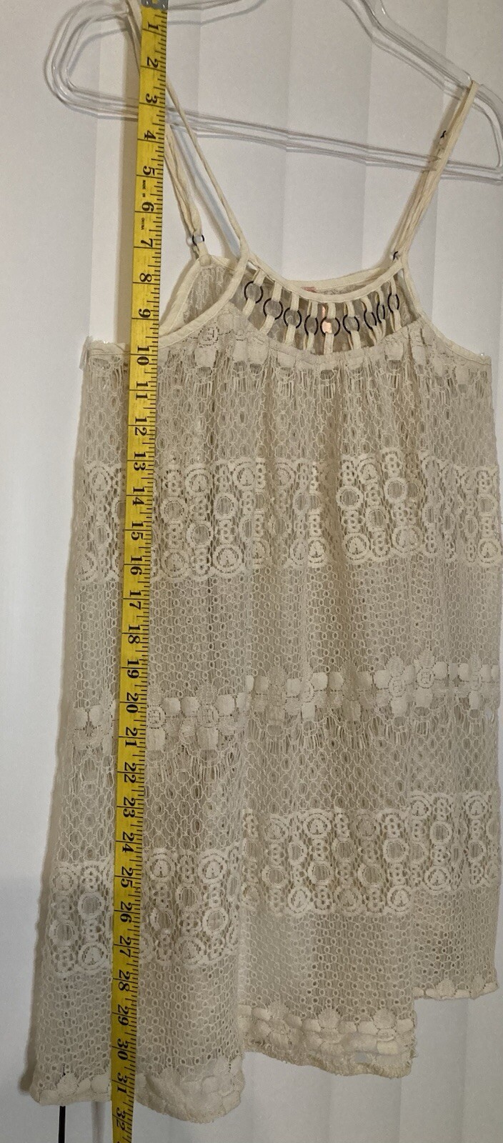 Ally Lace Woman’s Tunic Top Dress Over Sized Size Small Necklace Like Neck Beach