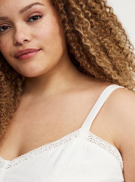 Torrid Cotton Button Front Cami Whisper White Size 0XL NWOT
