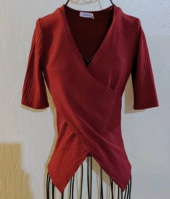 January 7, Wine Color Blouse, Size S