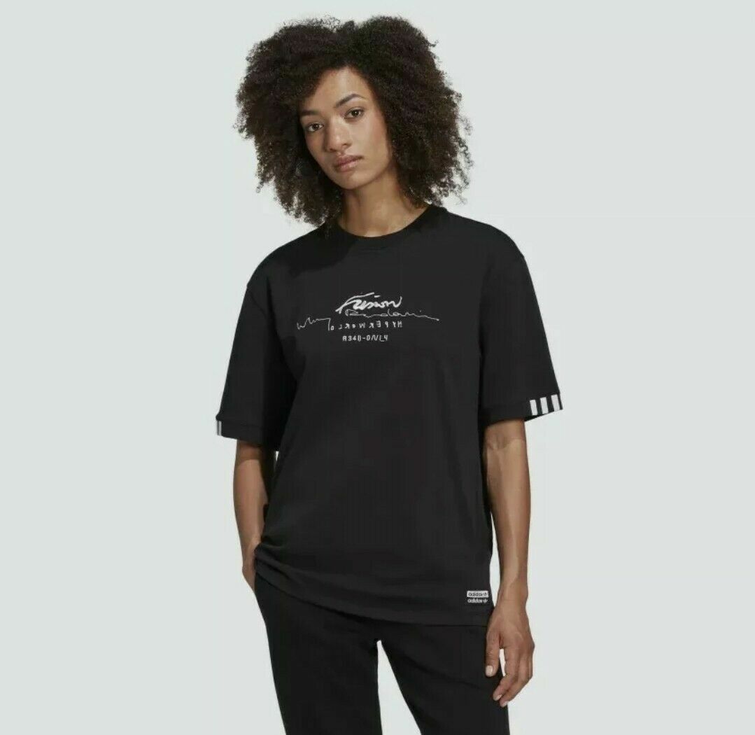 Adidas Originals R.Y.V. Womens Oversized Premium T-Shirt Black Size XS 32 GD2975