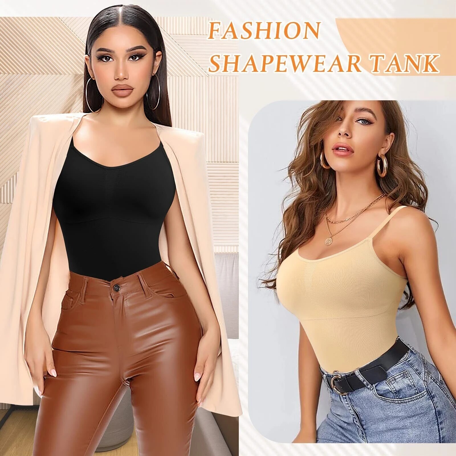 Women Slimming Tummy Control Comfortable Tank Tops Body Shaper Casual Cami Vest