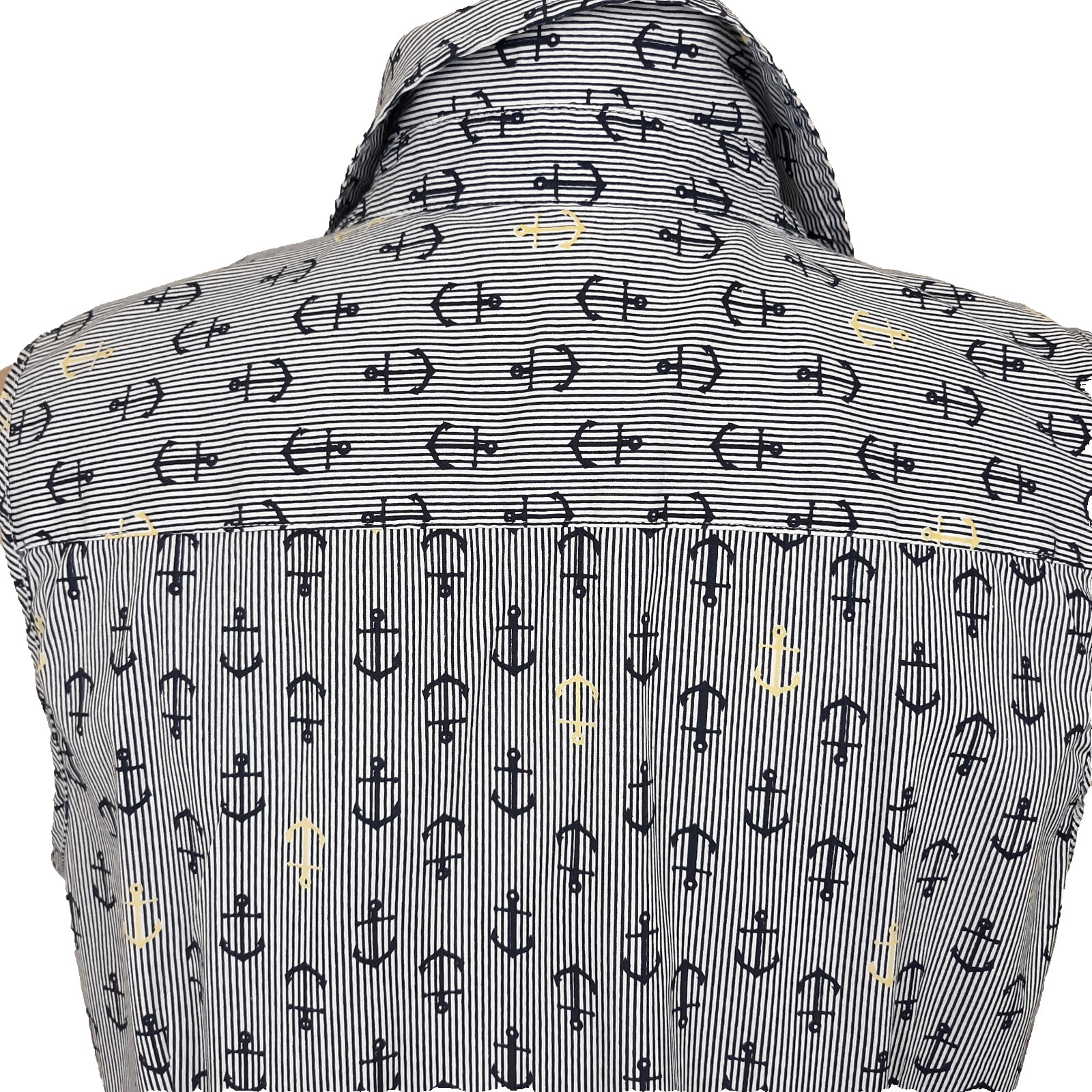 Charter Club Nautical Sleeveless Blouse Women’s 12P Tailored Fit Button-Up Blue
