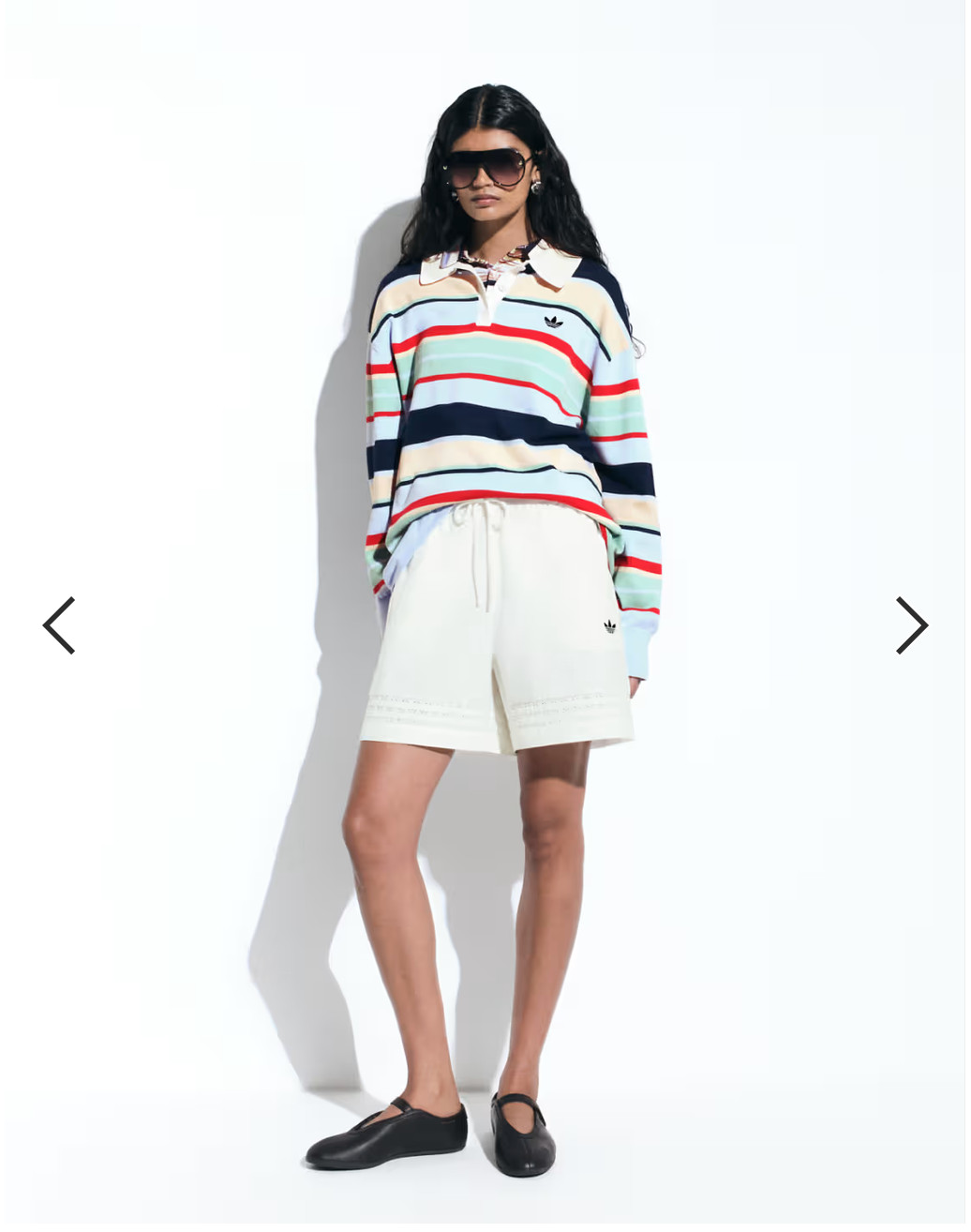 adidas Originals x ASOS women’s rugby top in striped knit, size XL