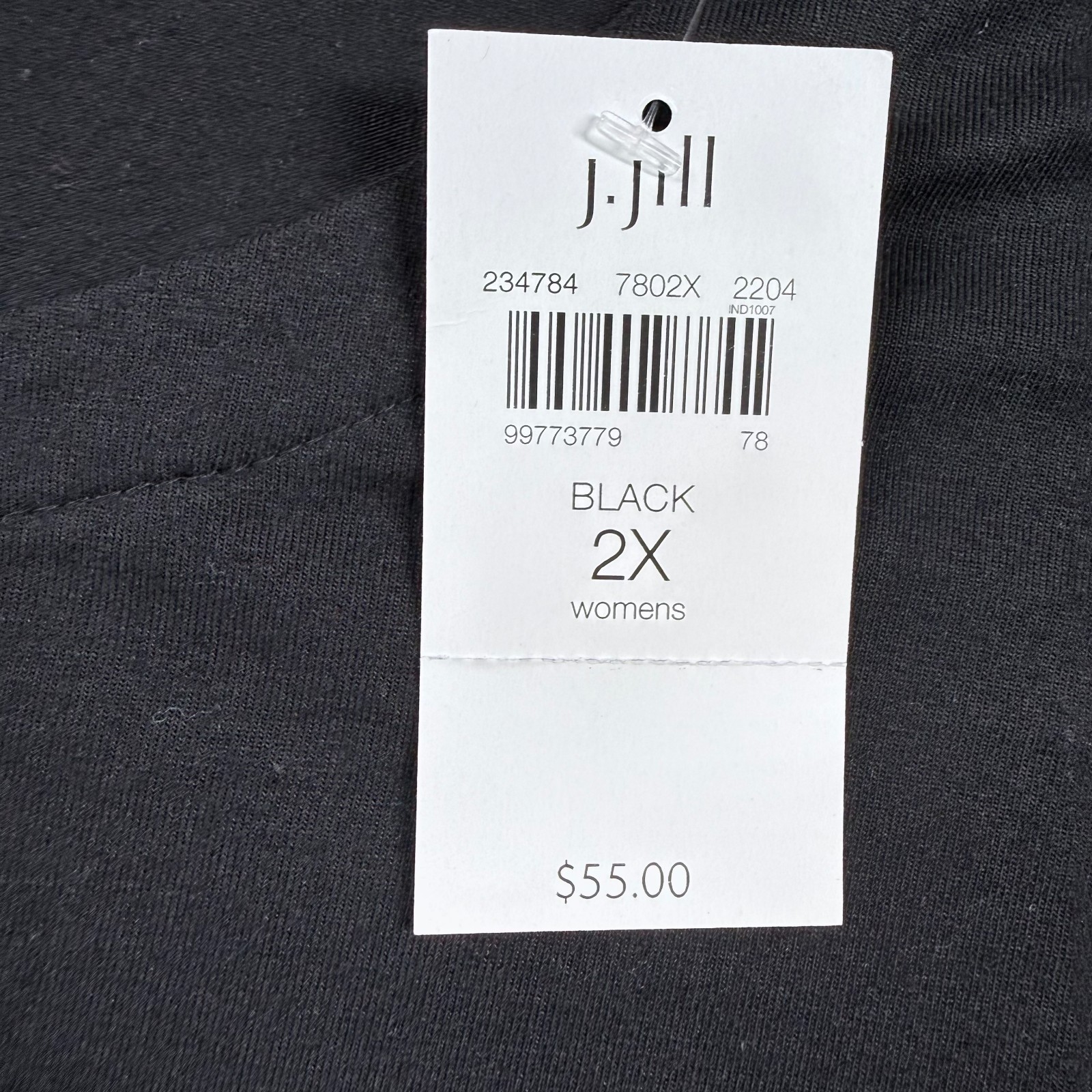 NWT J. Jill size 2X elbow sleeve tee Luxe Supima Black capsule wardrobe NEW