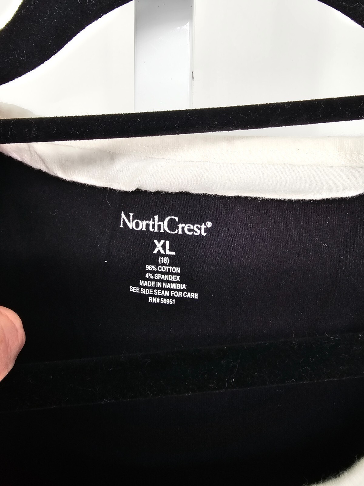 North Crest Womens Sz XL Scoop neck Tank Top Black White Trim Cotton Blend