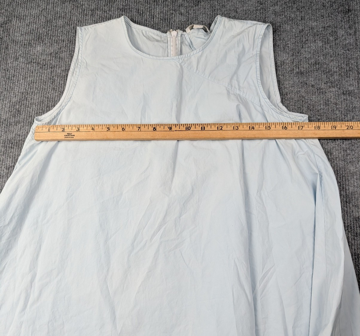 COS Asymmetric Tunic Top Womens 4 Blue Cotton Poplin Lagenlook Quiet Luxury