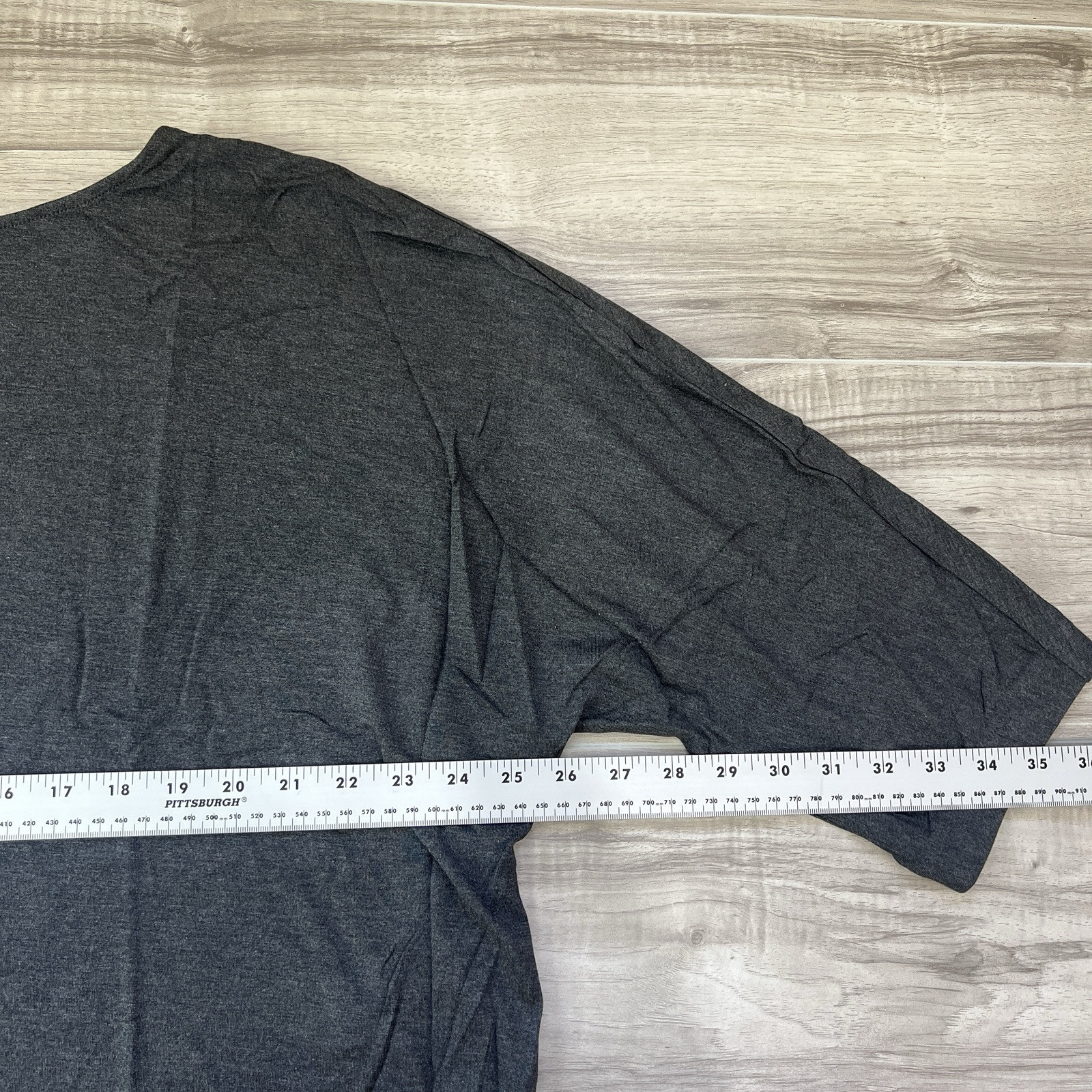 Daily Ritual Women’s Jersey Oversized Bunch-Sleeve Gray Top Size 2XL