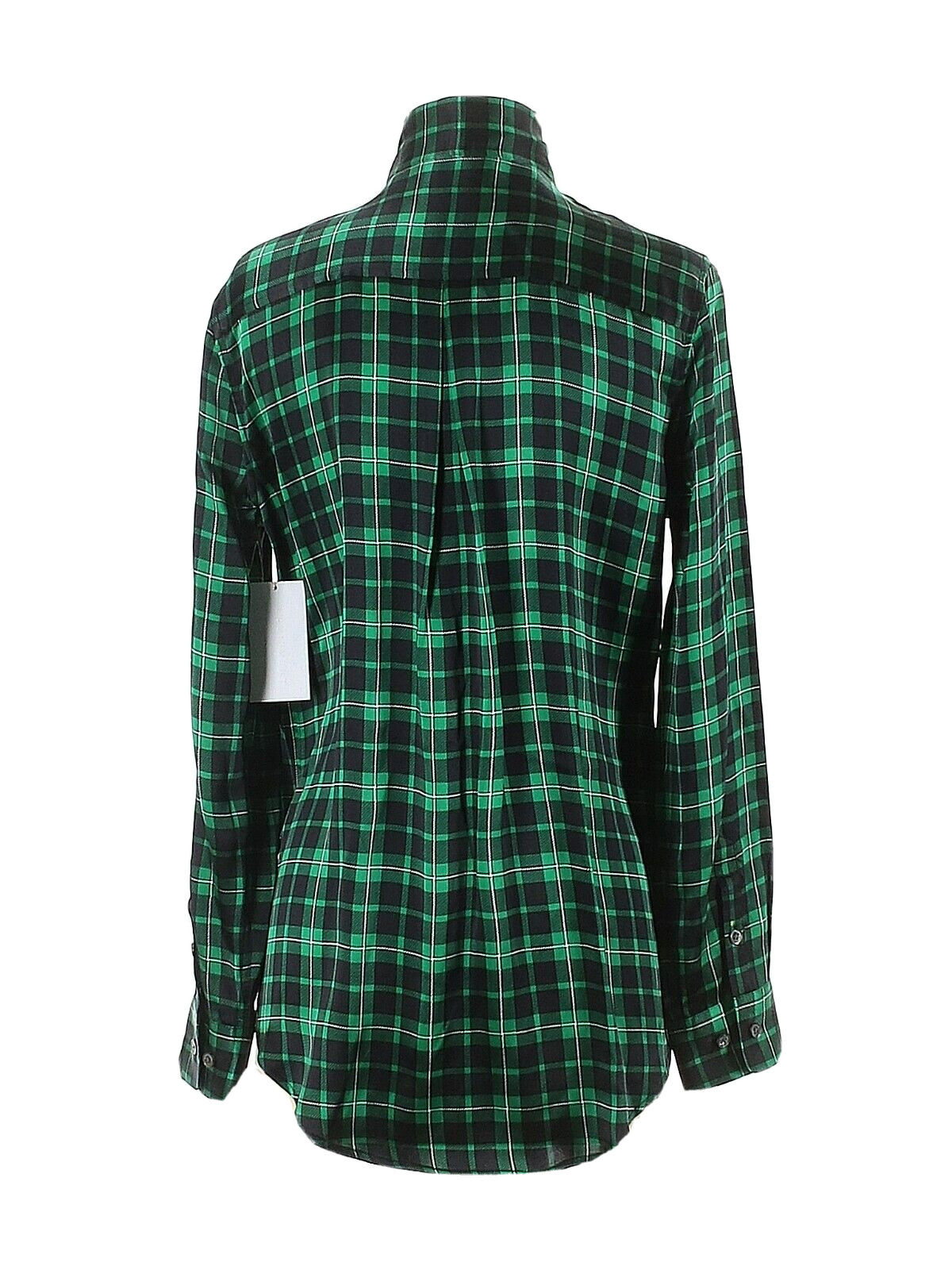 NWT Equipment Essential Tie Neck in Emerald Envy Plaid Silk Button Down Shirt S
