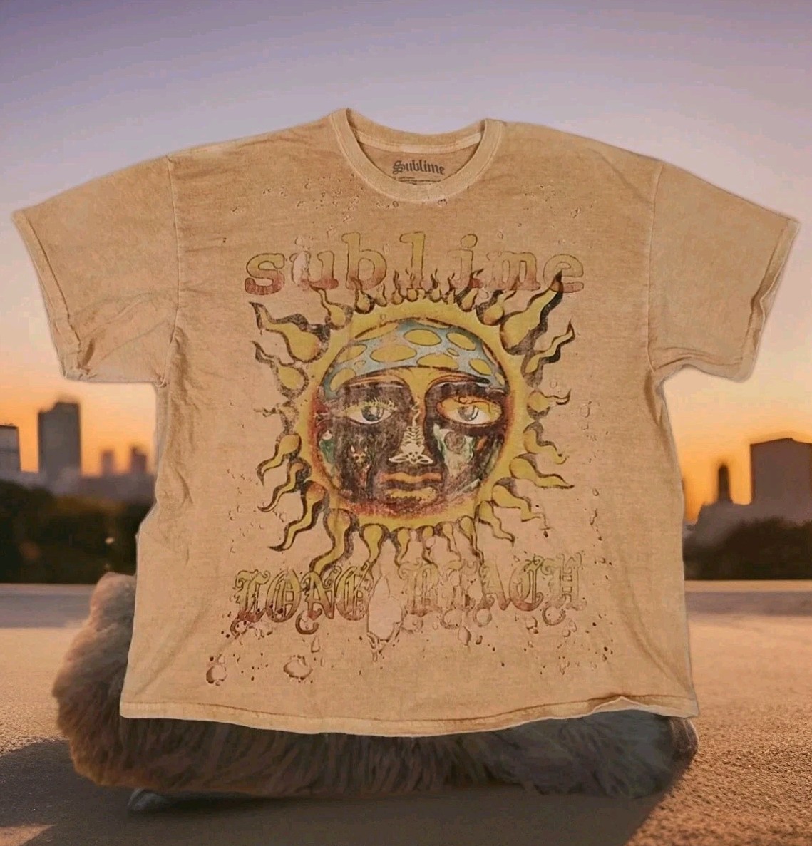 Sublime Shirt Womens Small Medium Distressed Sun Tee T-Shirt Holes Oversized Tee