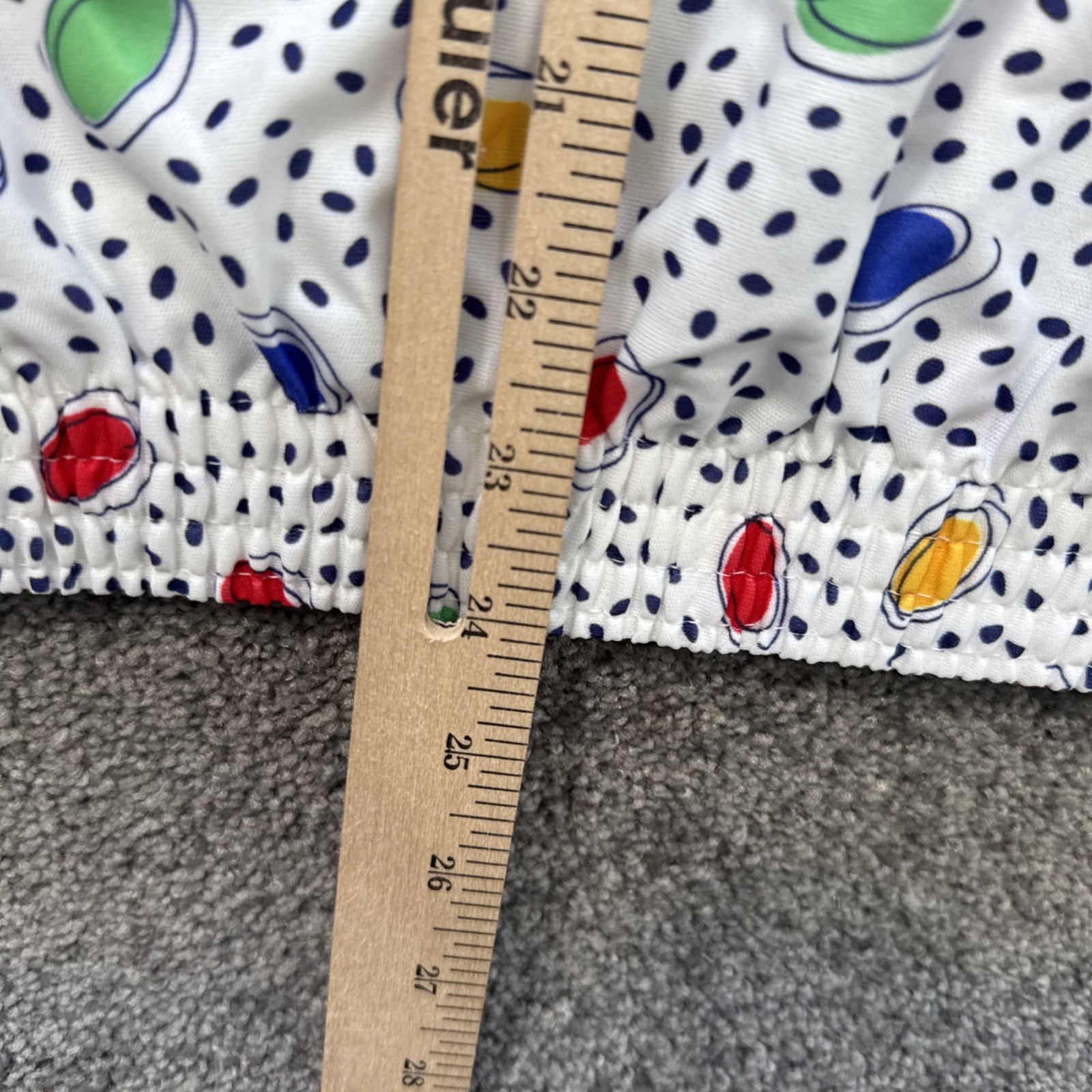 VTG Womens L Haband Shirt AOP Print 80s 90s Polka Dot Colorful Confetti Made USA