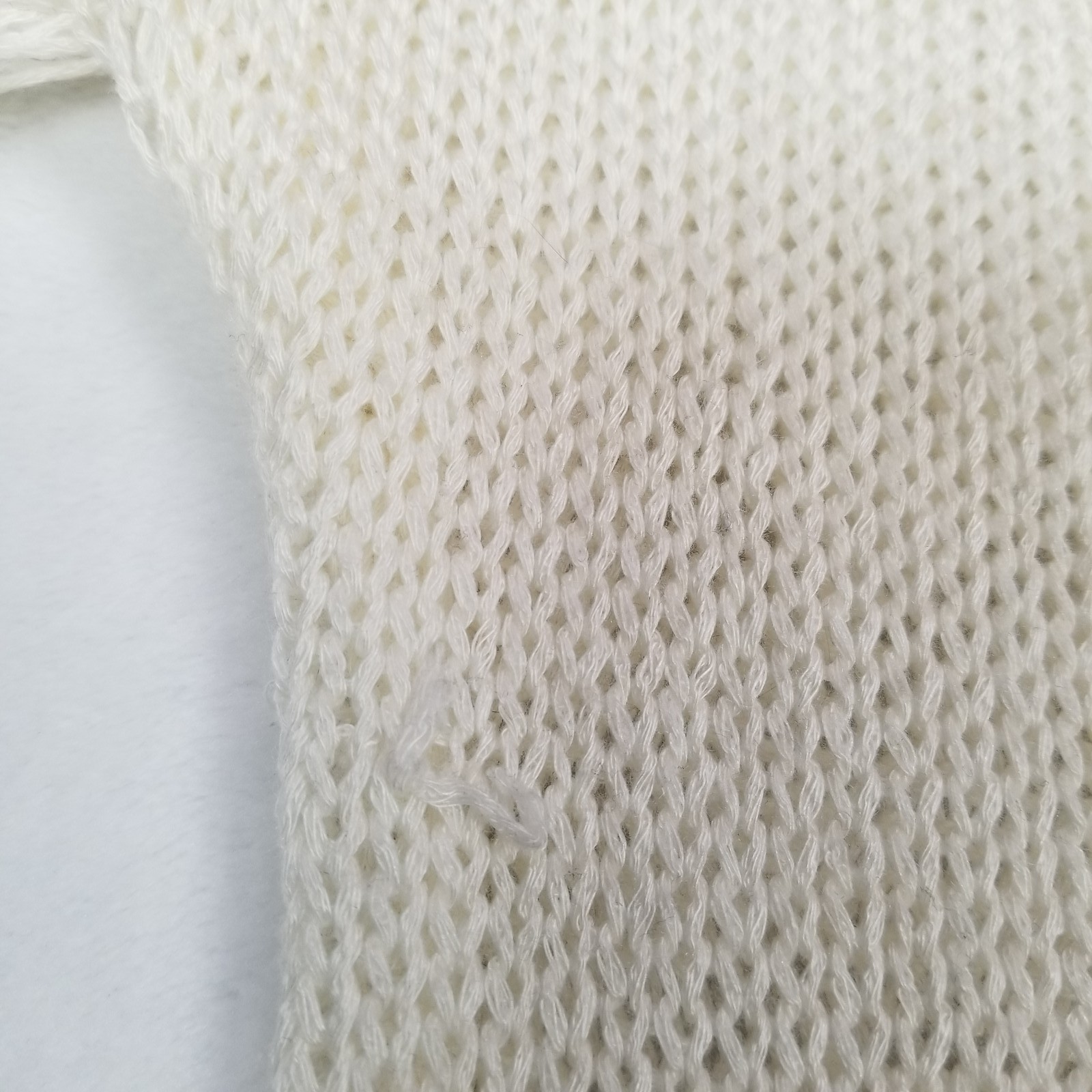 Story of Lola Cap Sleeve Knit Top Women’s Size OS Cream Fringe Hem Open Weave
