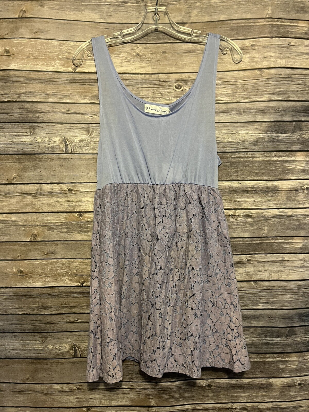 Nwt Pretty Angel tunic dress Womens Size Medium purple lavender Lace