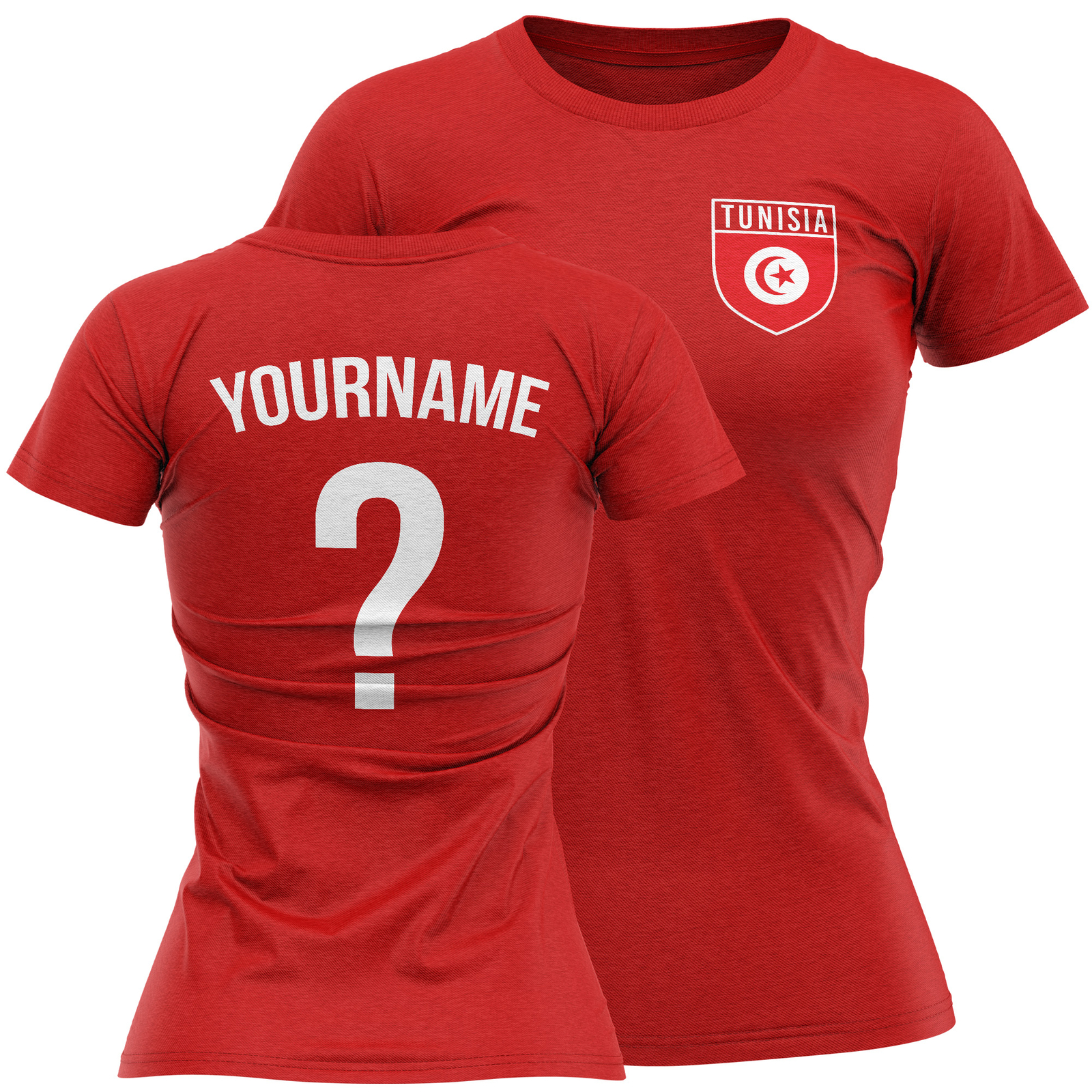 Personalised Tunisia Badge T Shirt For Women shirt Football Her Soccer Custom…