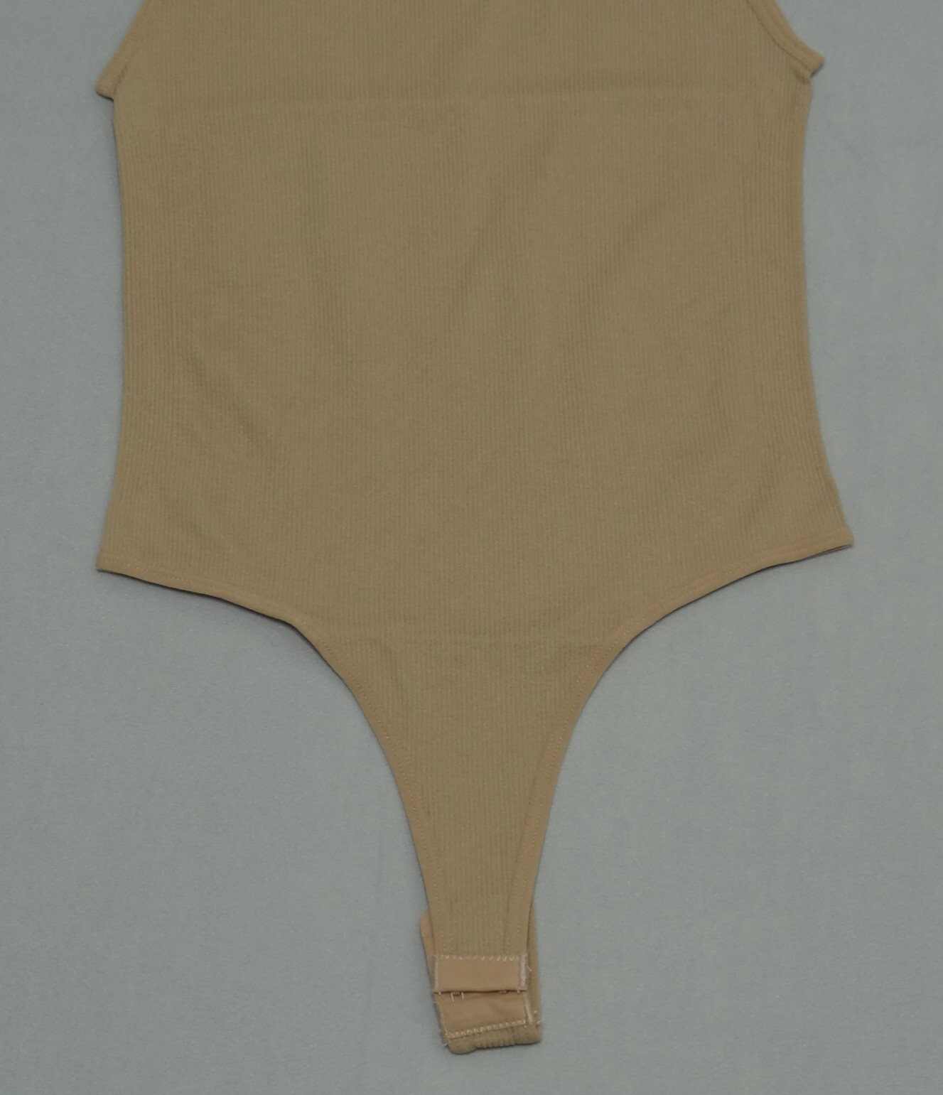 Dynamic Seamless Apparel Fitted Tank Bodysuit Hook Closure Tan Juniors One Size
