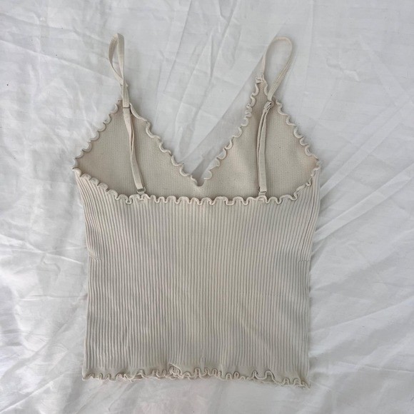 FREE PEOPLE RIBBED LETTUCE HEM CAMI – XS/S