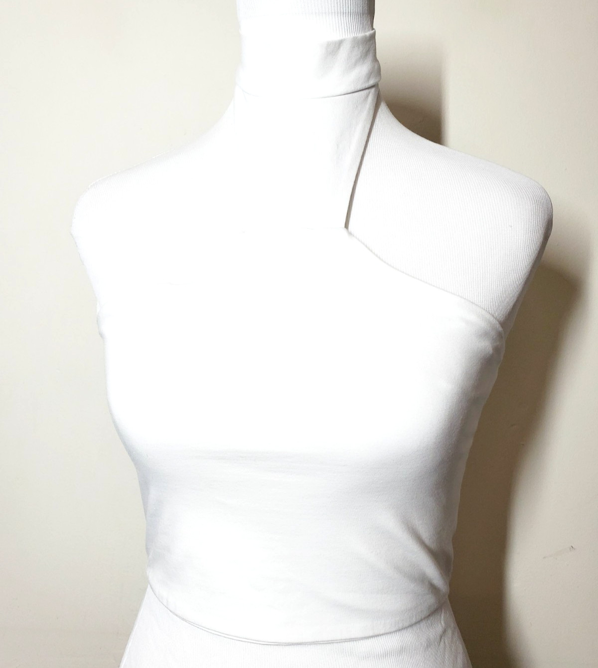 Superdown Womens Top Small BRENNA CROPPED White Halter Neck REVOLVE Stretch