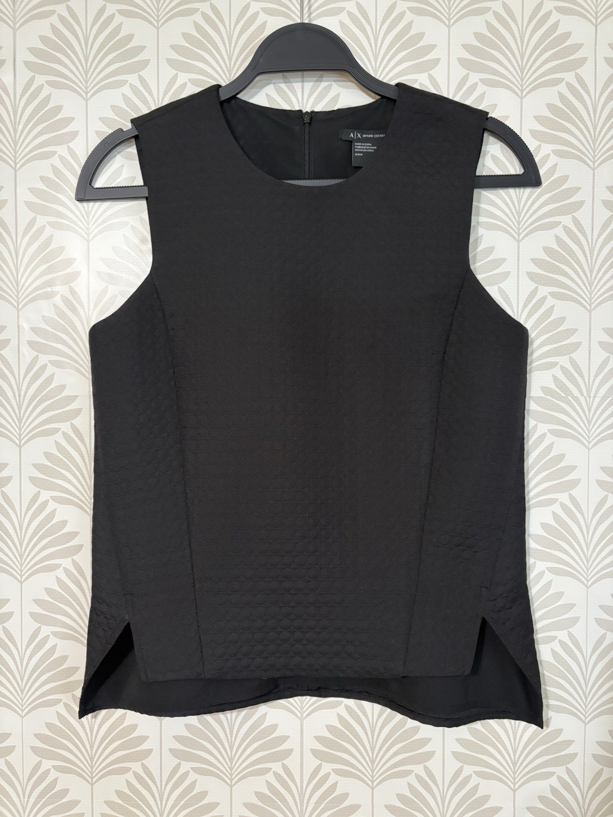 Armani Exchange Black Textured Sleeveless Shell Top Size S Women’s