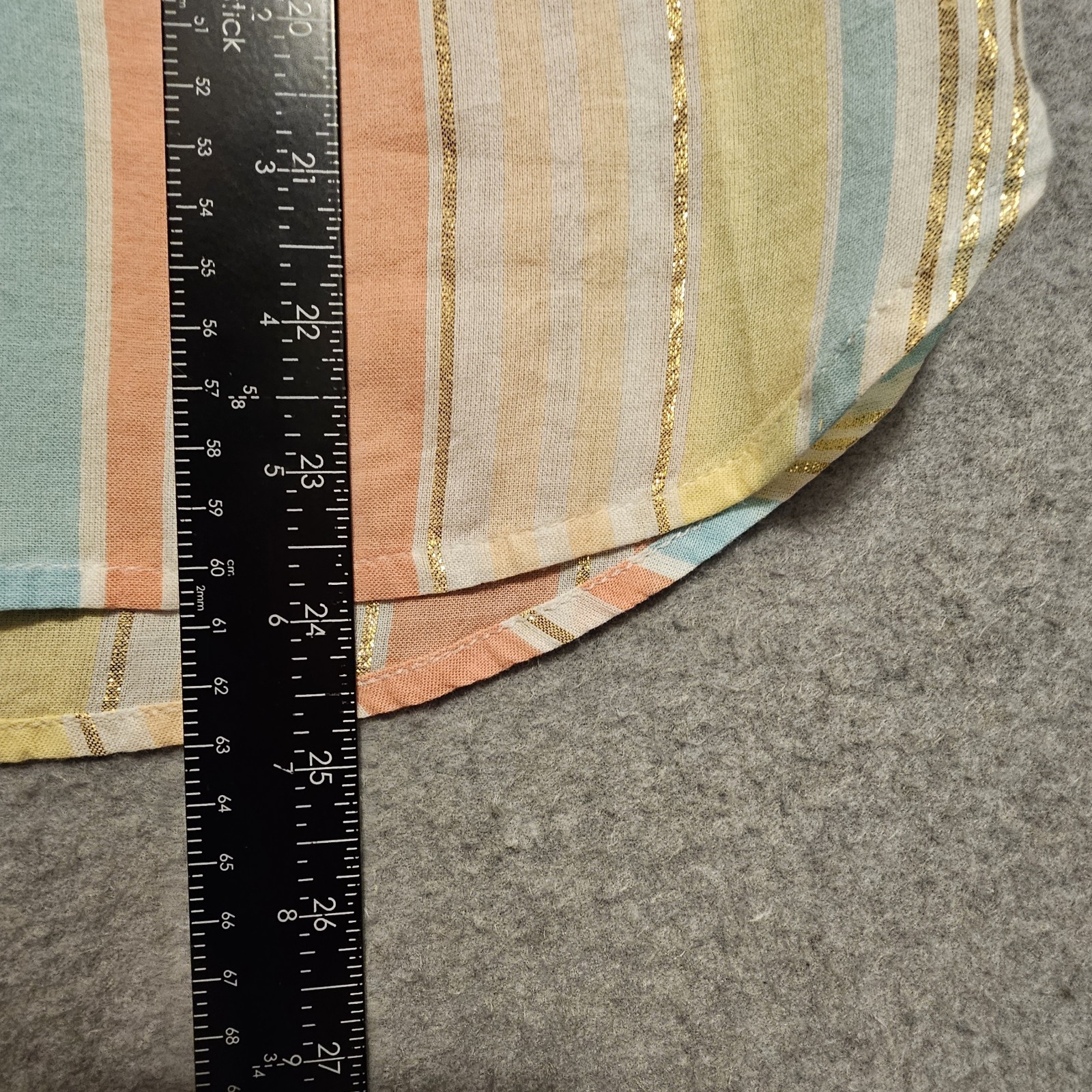 Talbots Pastel & Gold Striped Button Down LS Blouse Women’s Size Petite NWT