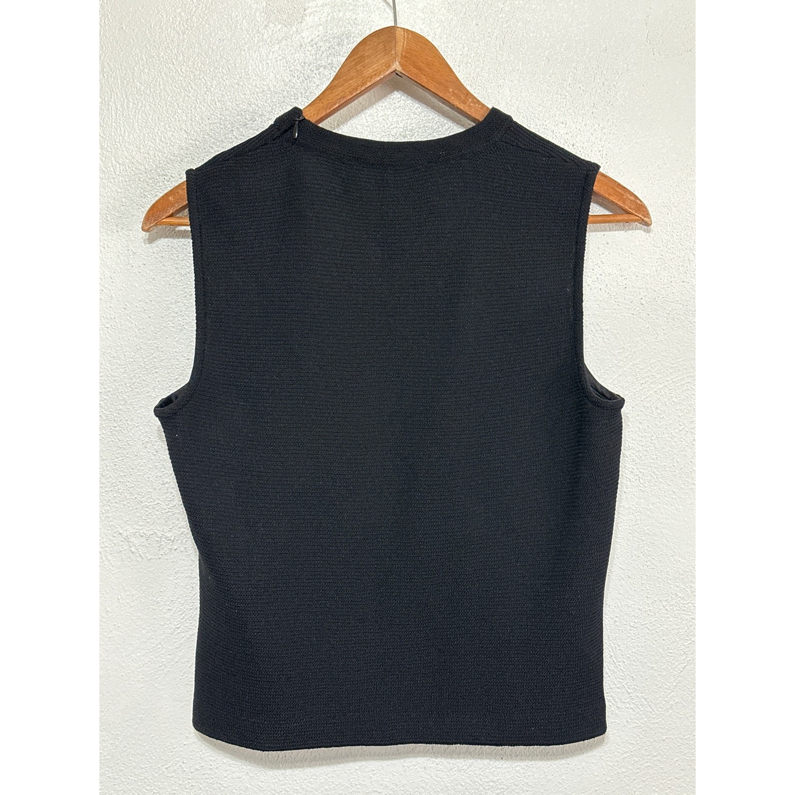 St John Sport Open Knit Tank Top S Black Designer Quite Luxury Old Money Preppy