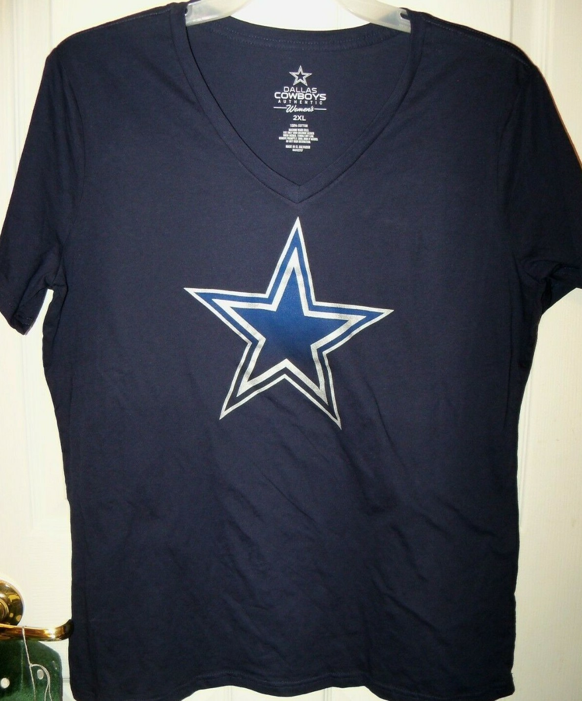 Dallas Cowboys Football Gray Blue Star Short Sleeve Shirt Womens Size 2XL NWT
