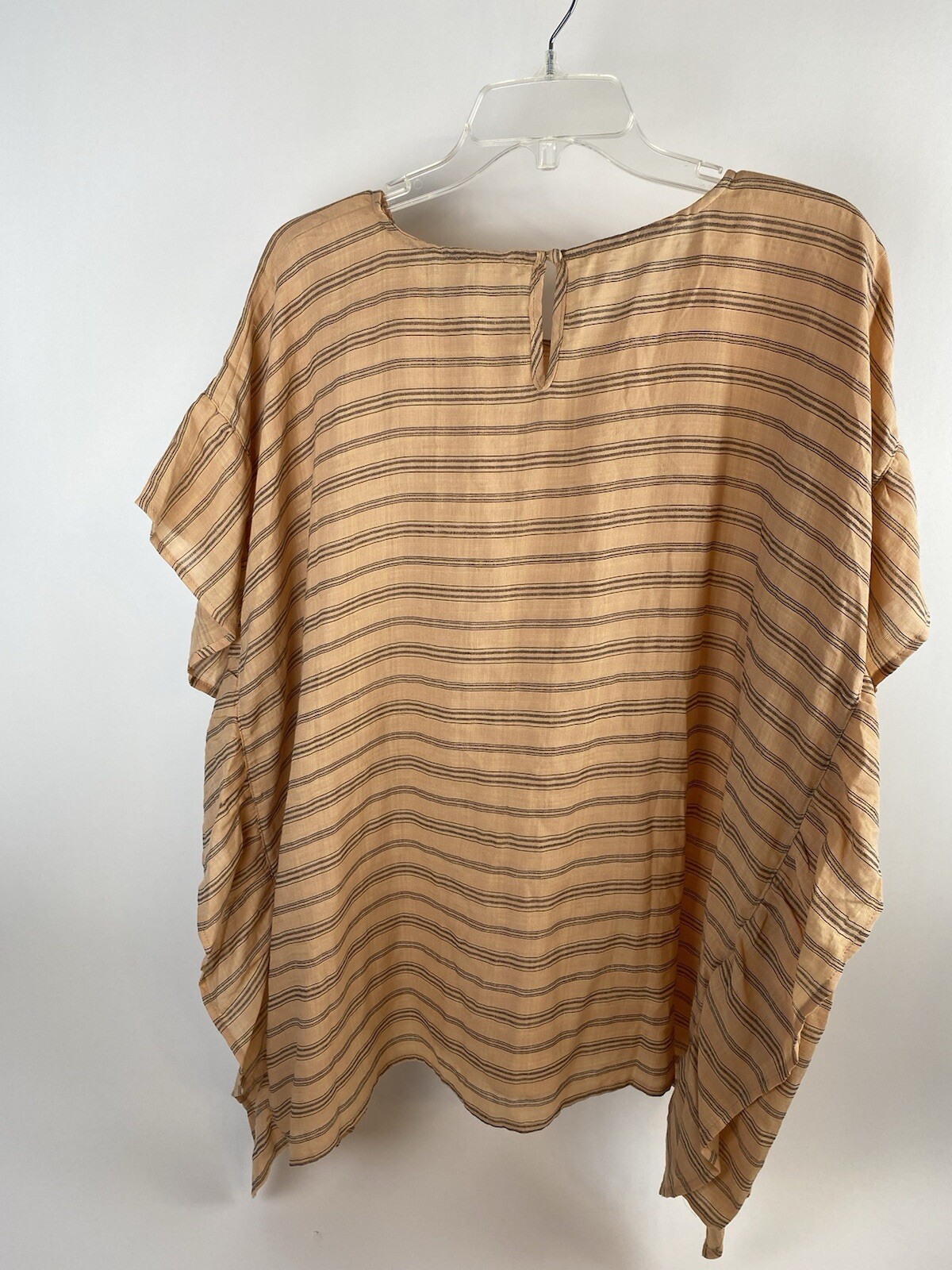 cotton bleu women’s square top ruffle sides sandstone color size M
