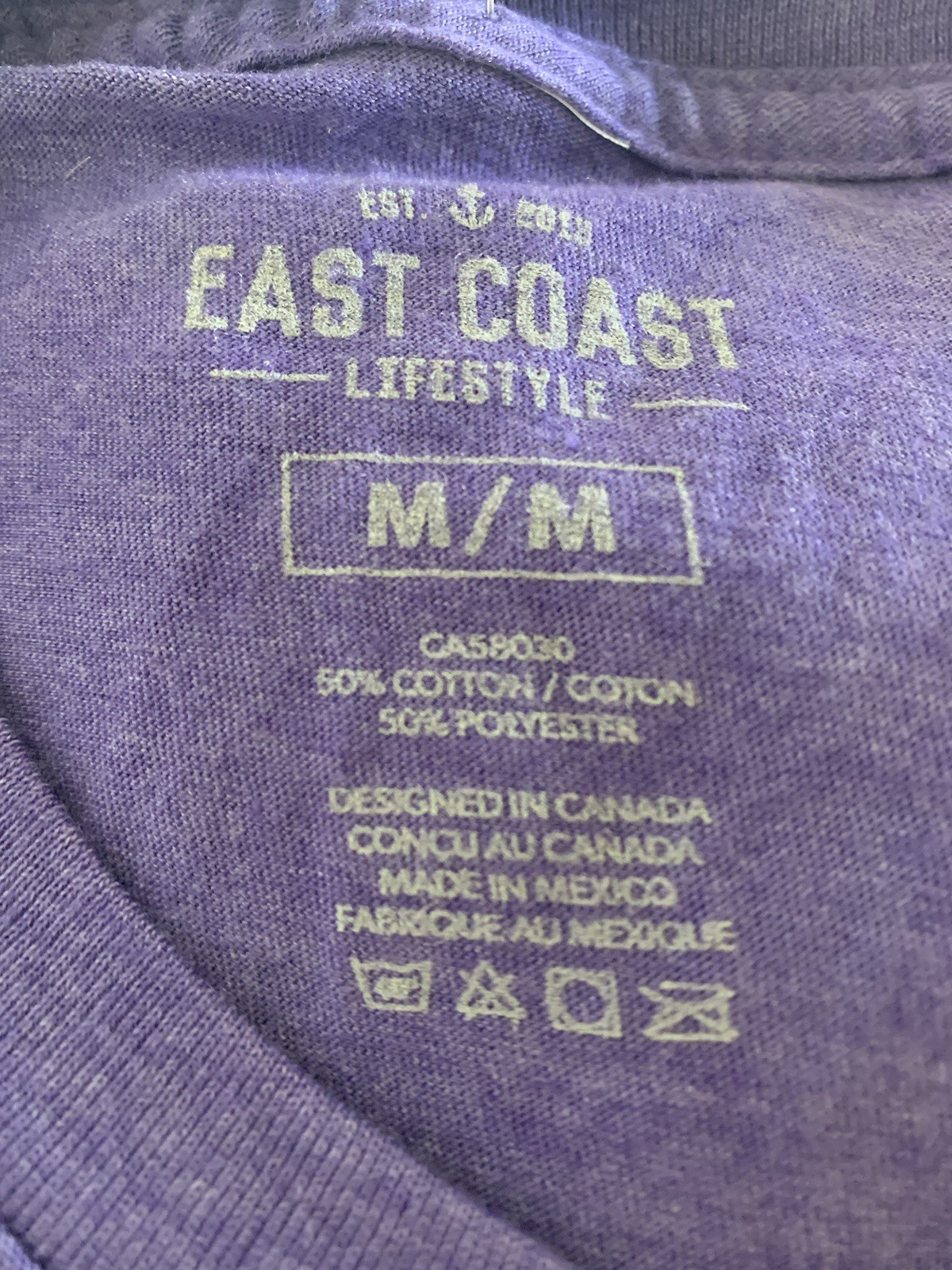 New with tags East Coast Lifestyle Short Sleeve Shirt Women’s Medium M Purple