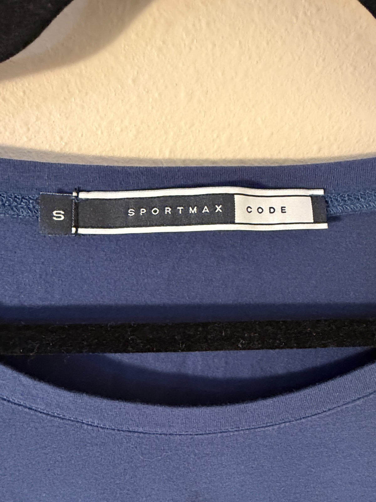 Sportmax Code by MaxMara Blue Scoop Neck Long Sleeve Top Size S