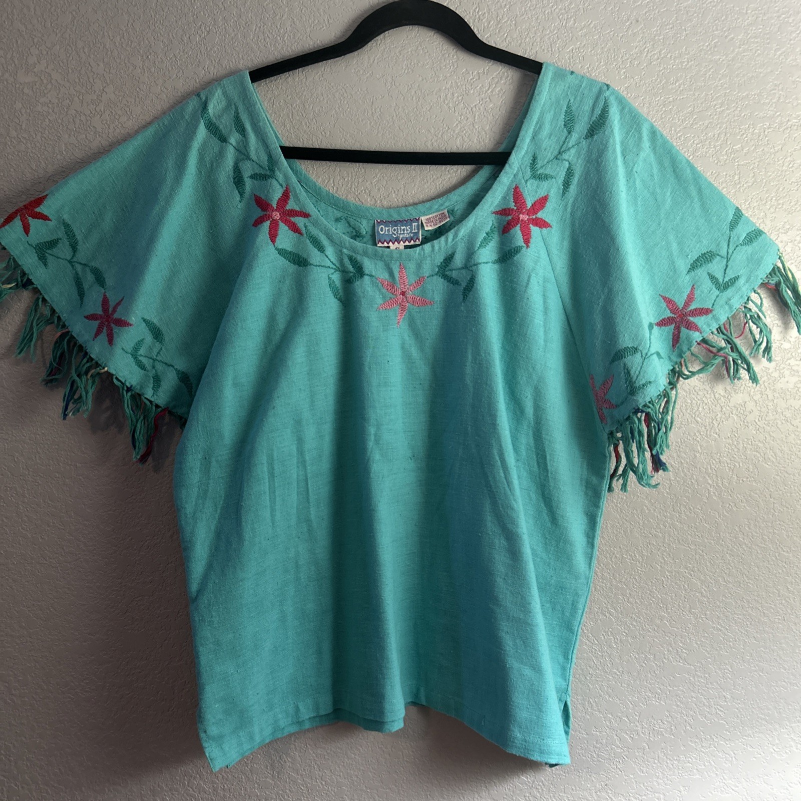 Origins II Santa Fe Teal Blouse Floral NM Style & Colors**