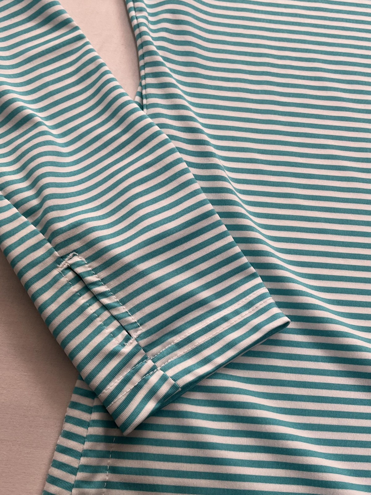 Straight Down Pullover Womens Large 1/4 Zip Striped Performance Crystal Downs