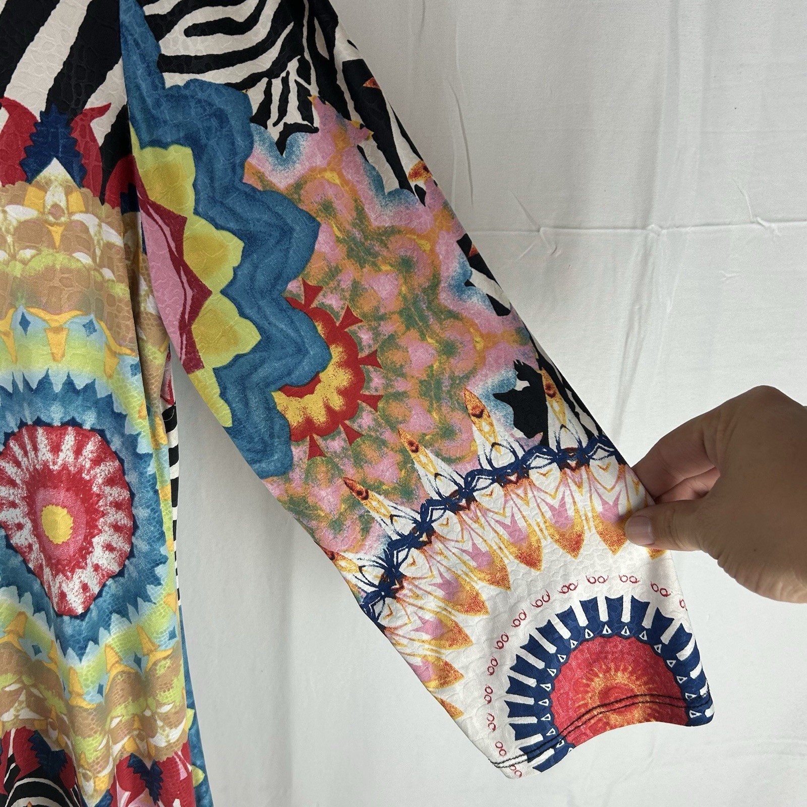 From the Heart Women’s XL Asymmetrical Hem Tunic Mandela Zebra Print