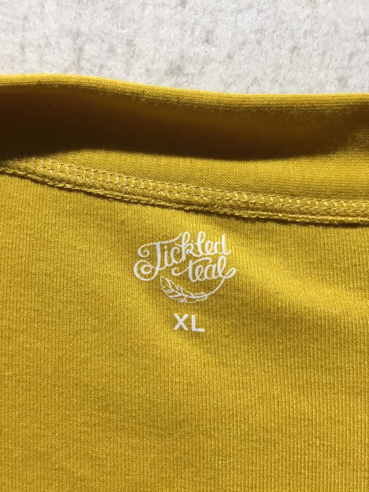 Tickled Teal Cardigan Tunic Womens XL Mustard Open Front Layered Pockets Long