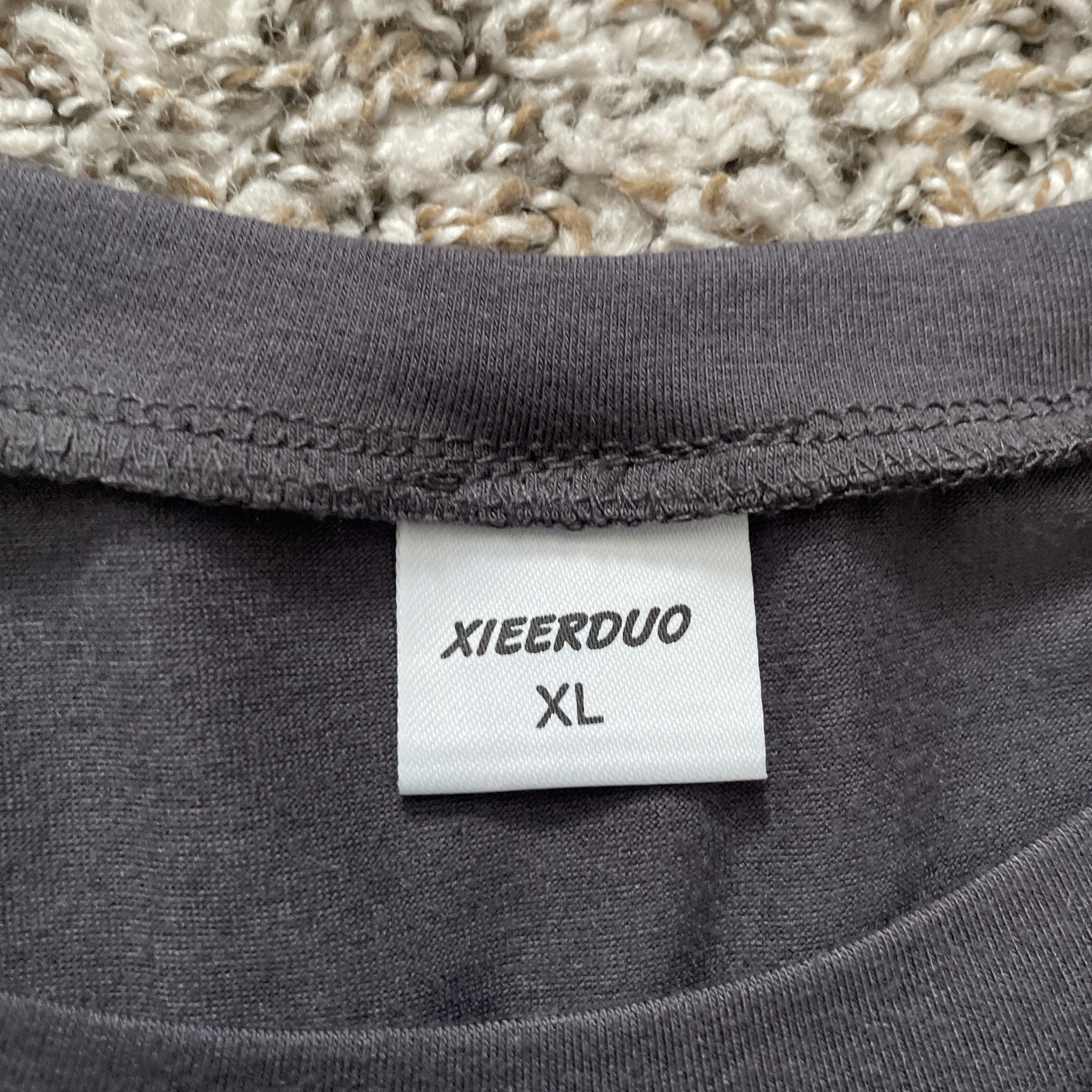 XIEERDUO Women’s Gray Short Sleeve Shirt Size XL Front Pocket Plain Casual