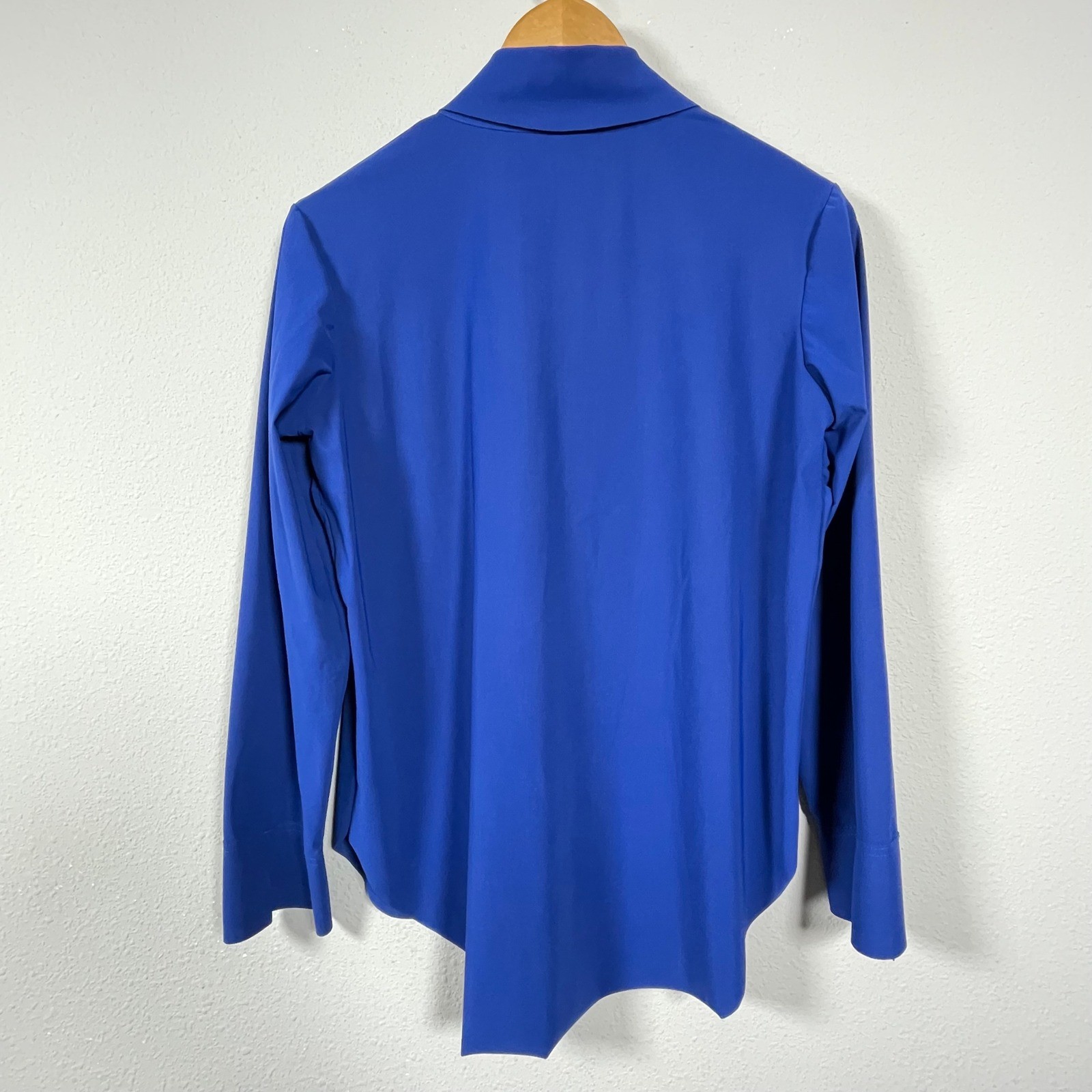 Chiara Boni Atena Top Women 44 Blue Long Sleeve Minimalist Quiet Luxury Office