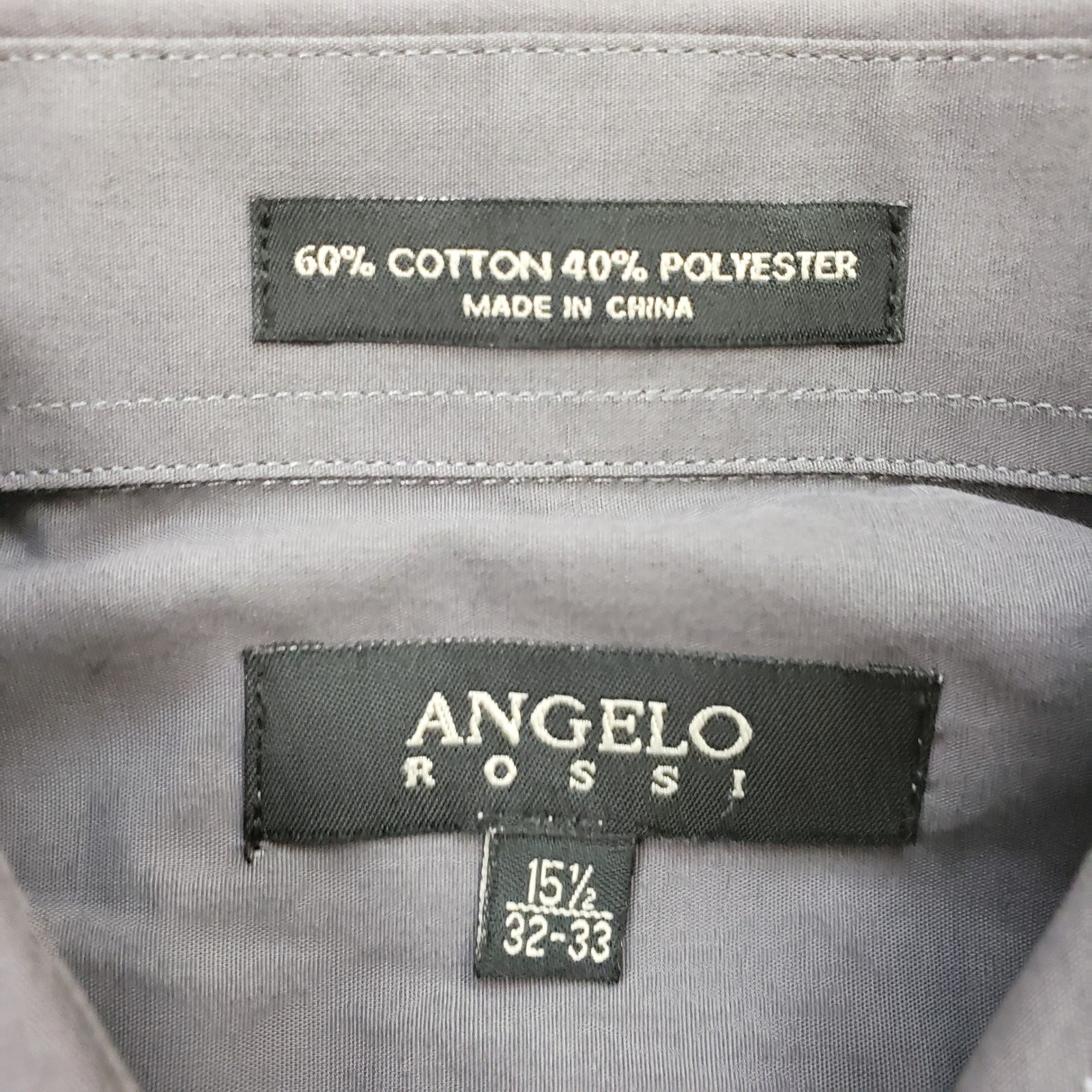 Angelo Rossi Shirt Womens 15.5 32-33 Gray Long Sleeve Button Down Cotton Blend