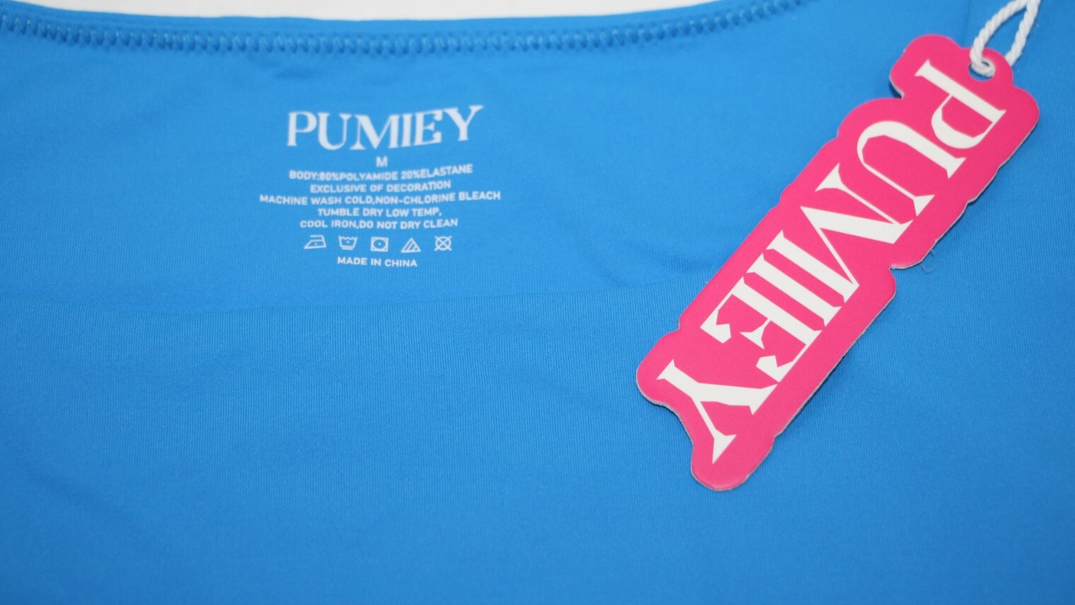 Pumiey Solid Blue Square Neck Tank Top Basic Sleeveless Cami Size M NEW