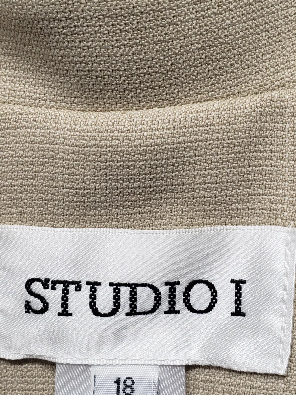 Studio I Women Tops 18 Beige Short Sleeve Open Front Collared Elegant Outdoor