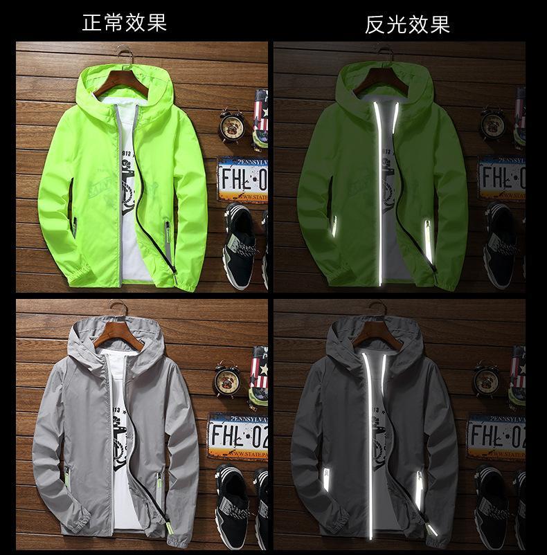Men’s waterproof raincoat hooded breathable lightweight windbreaker jacket-