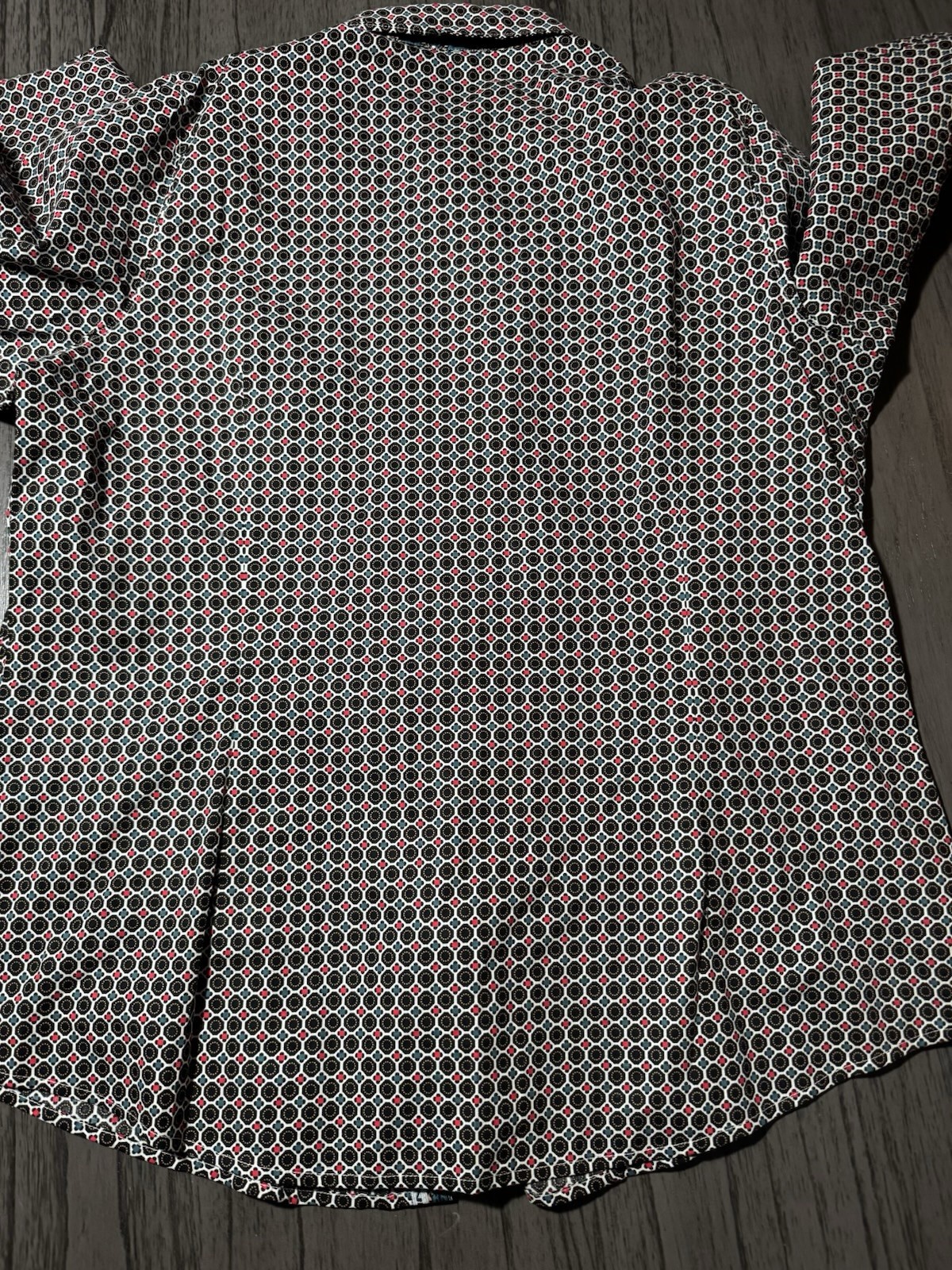Cinch Teal Pattern Womens XXL Western Flip Cuff Long Sleeve Button Up