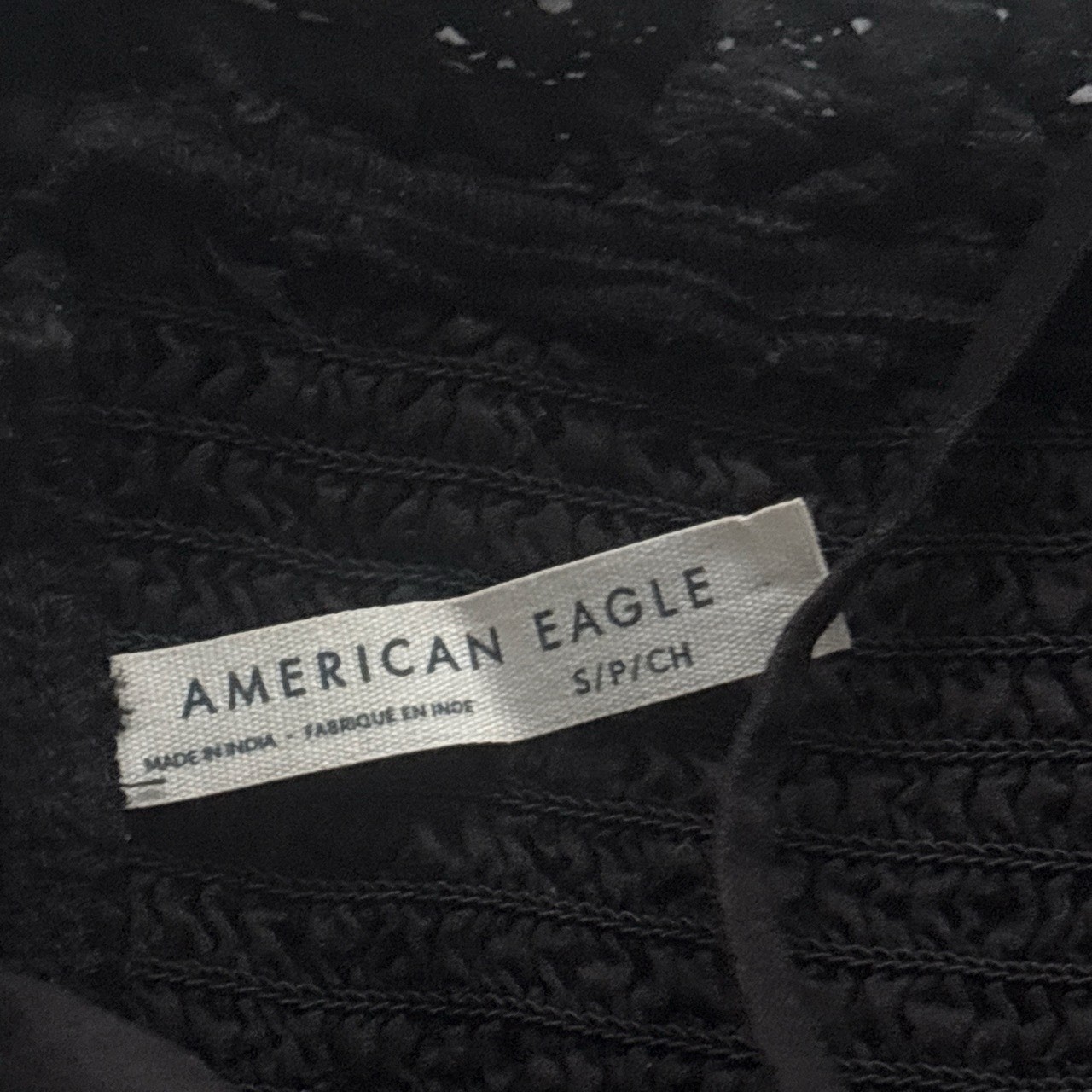 American Eagle Black Solid V-Neck Button Front Lace Trim Camisole Tank Top S