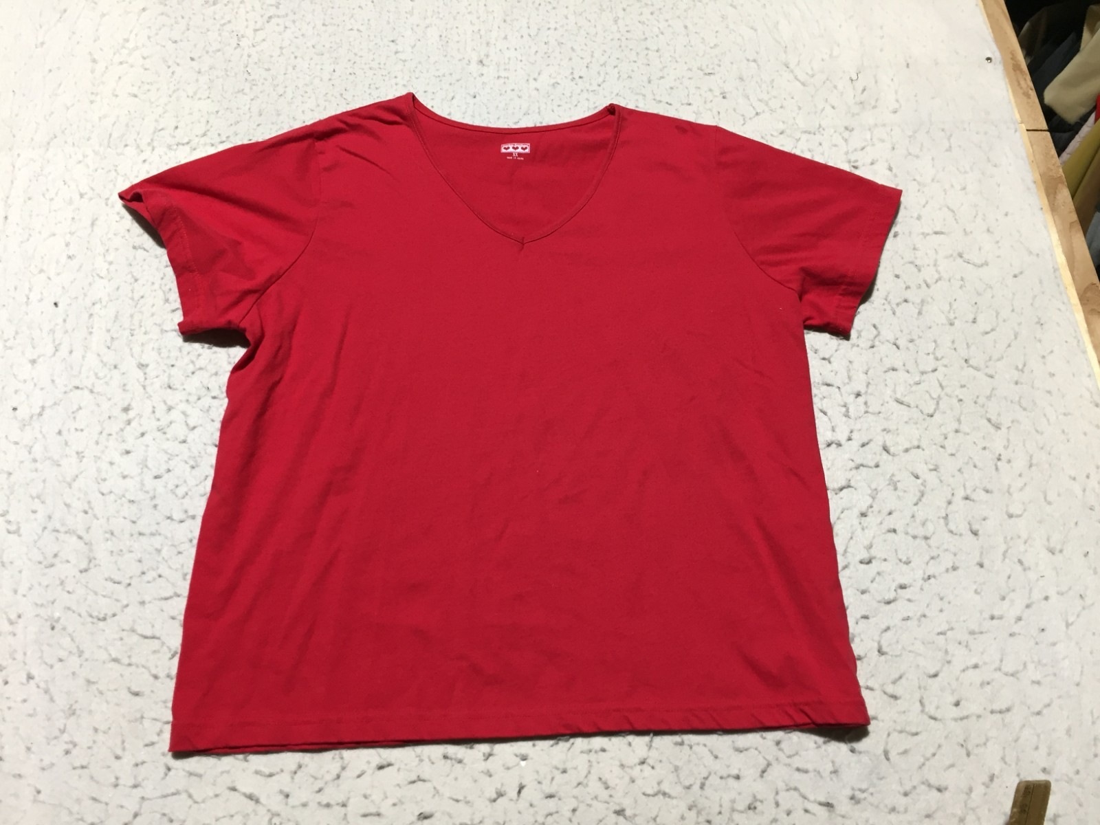 American Sweetheart T Shirt Plus Size 2X XX Red V Neck Short Sleeve