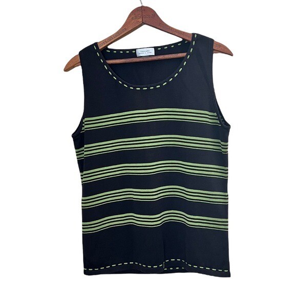 Tahari Silk Cotton Blend Sleeveless Top
