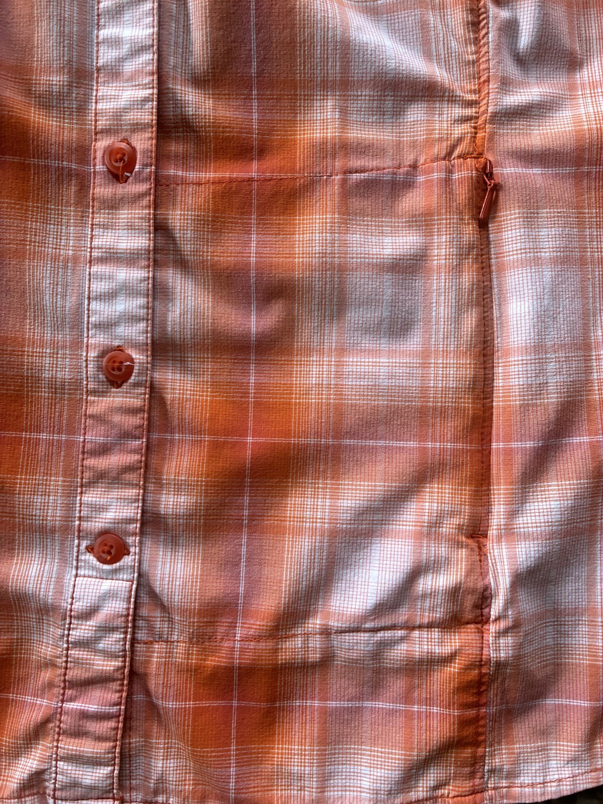 Womens Duluth Trading Co Nylon Blend Short Sleeve Vented Shirt XL Orange