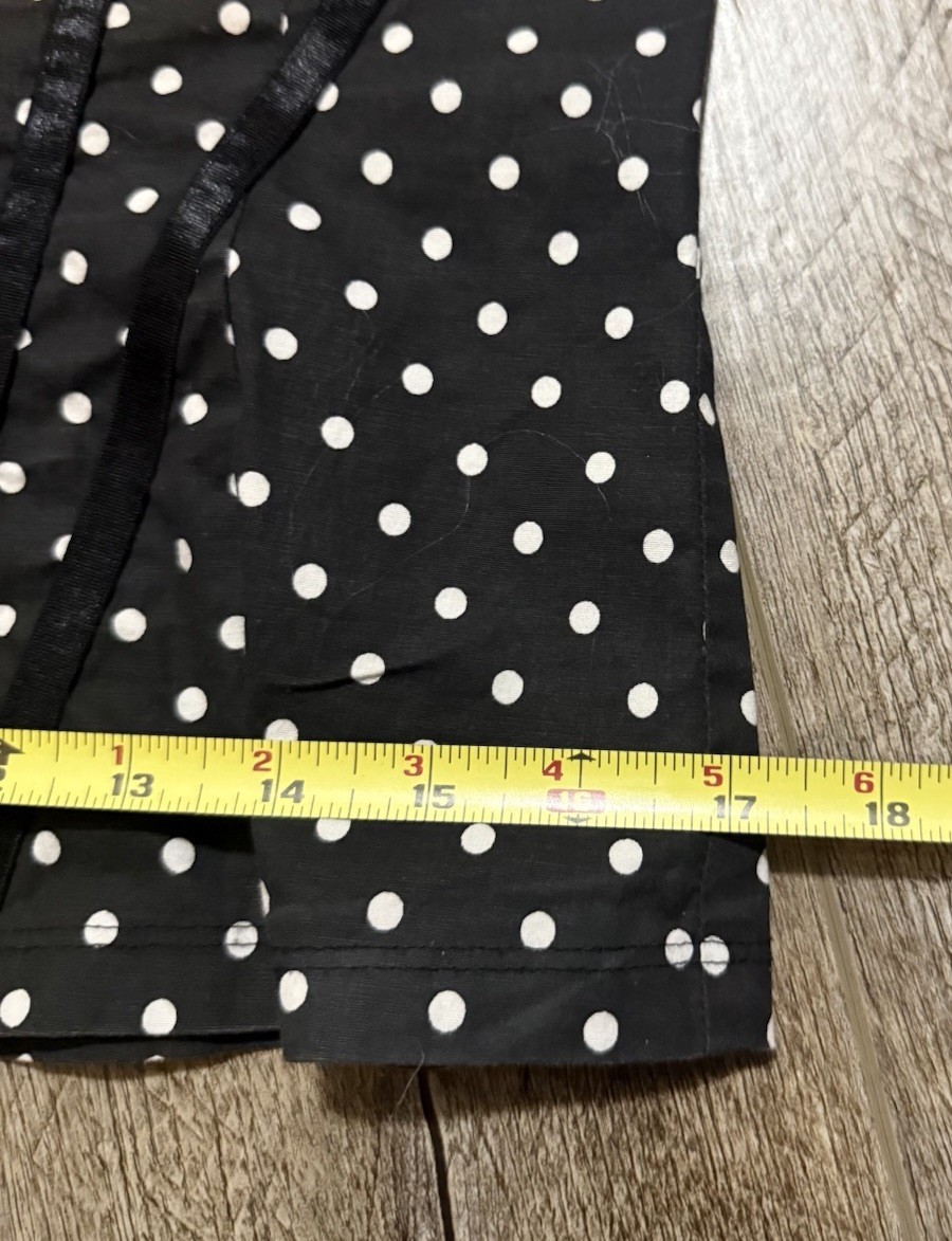 Vintage Y2K Black Polka Dot Halter Top Bustier Glam Goth Rockabilly Retro XL
