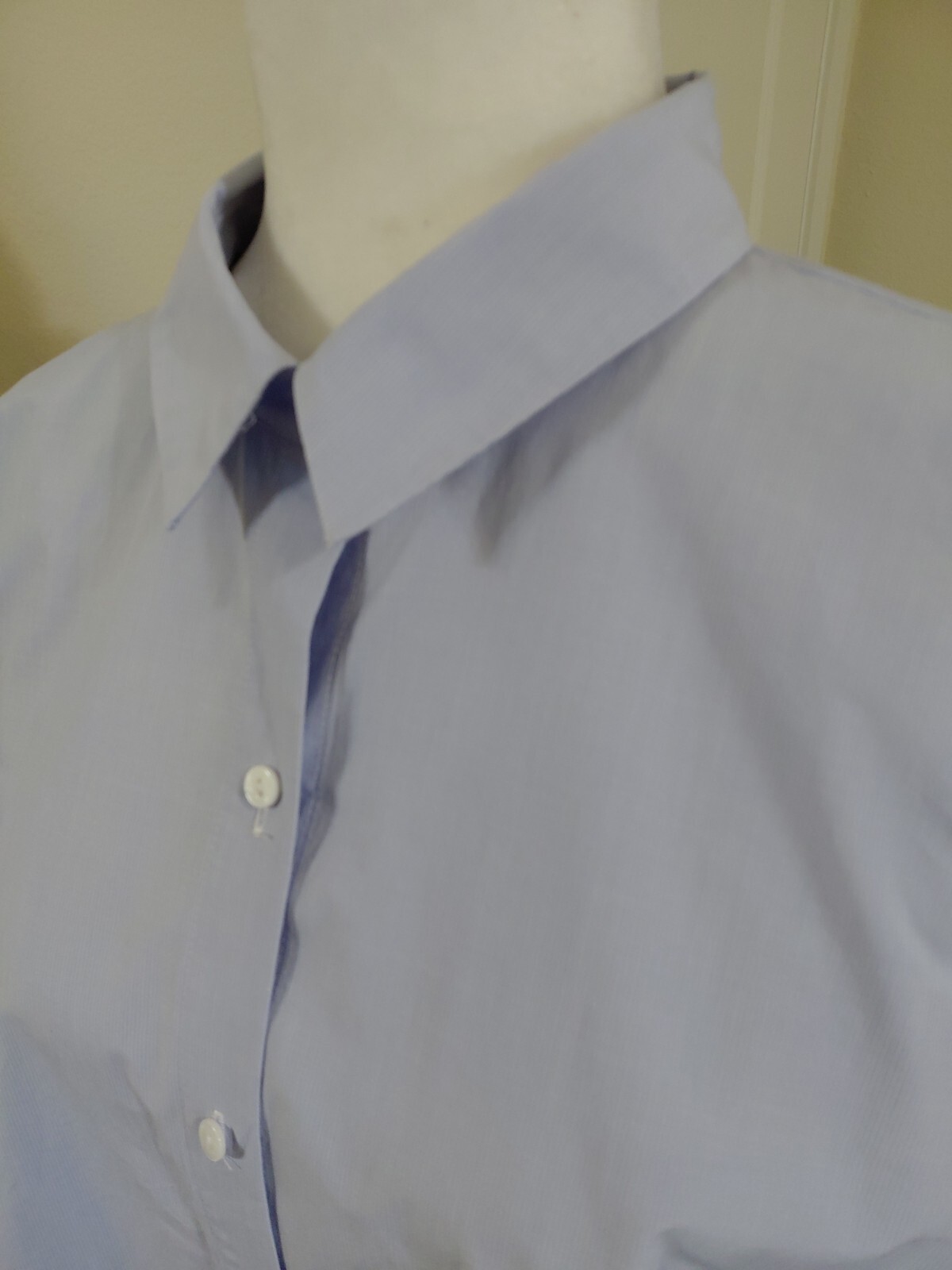 Eileen Fisher Classic Button Front Organic Cotton Shirt Light Blue Sz M EUC #664